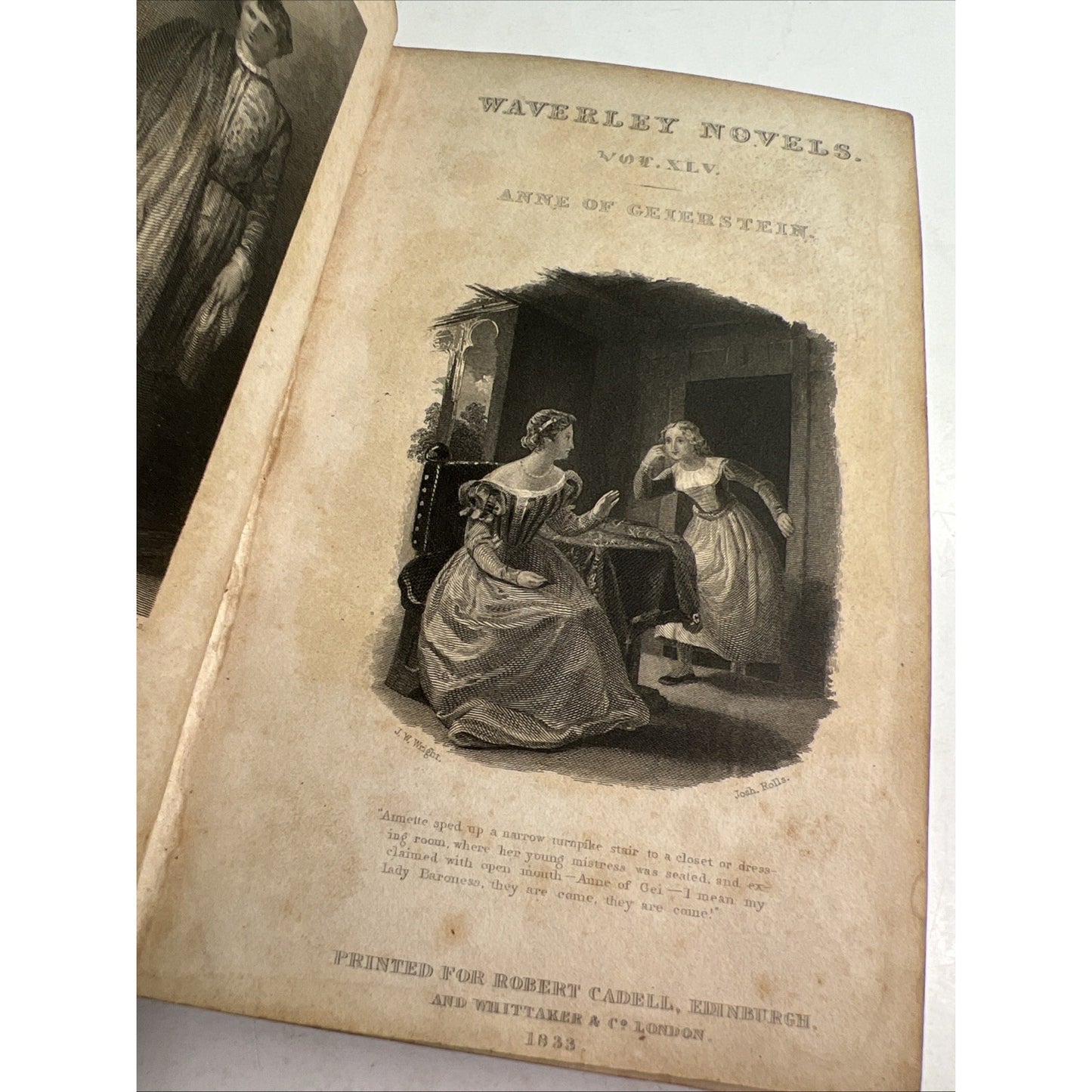 RARE Waverley Novels 1833 Edition Anne Of Geierstein Maiden Of The Mist HC