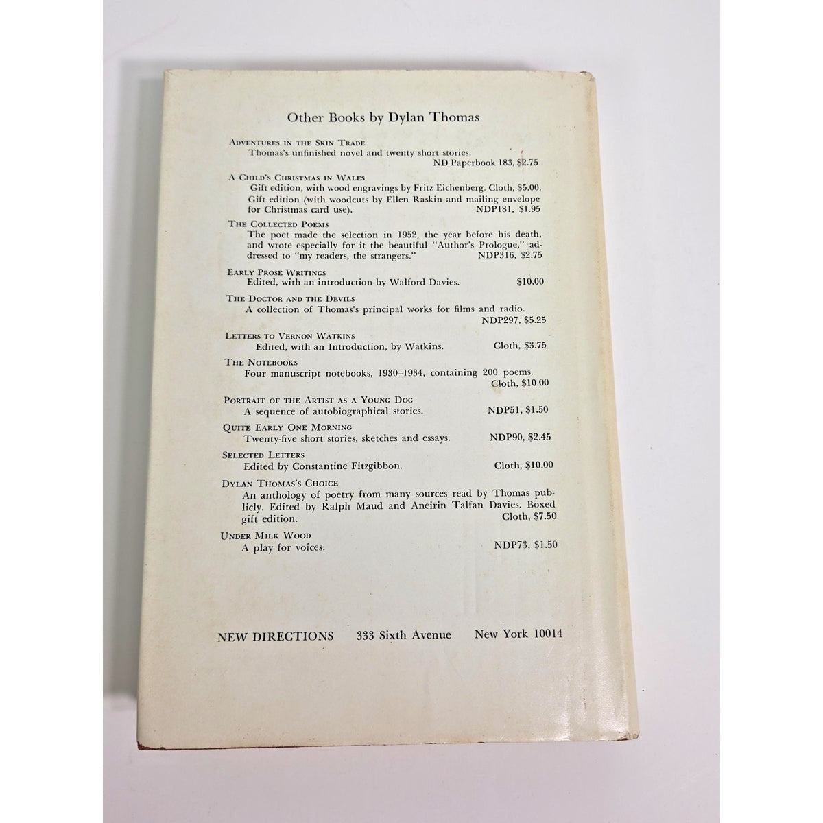 Vintage "The Poems of Dylan Thomas" Hardcover New Directions Daniel Jones 1971