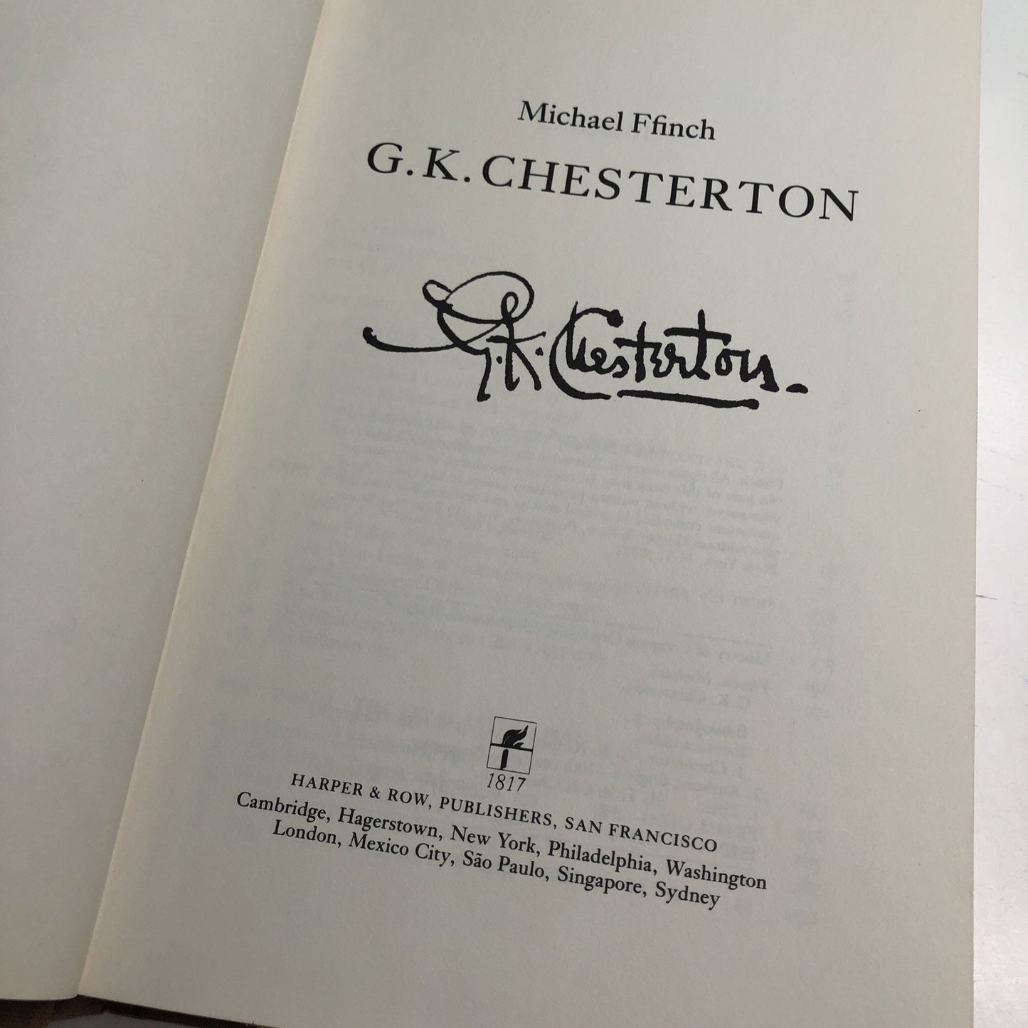 Michael Ffinch G. K. Chesterton 1st Edition 1986 HC DJ Biography Illustrated