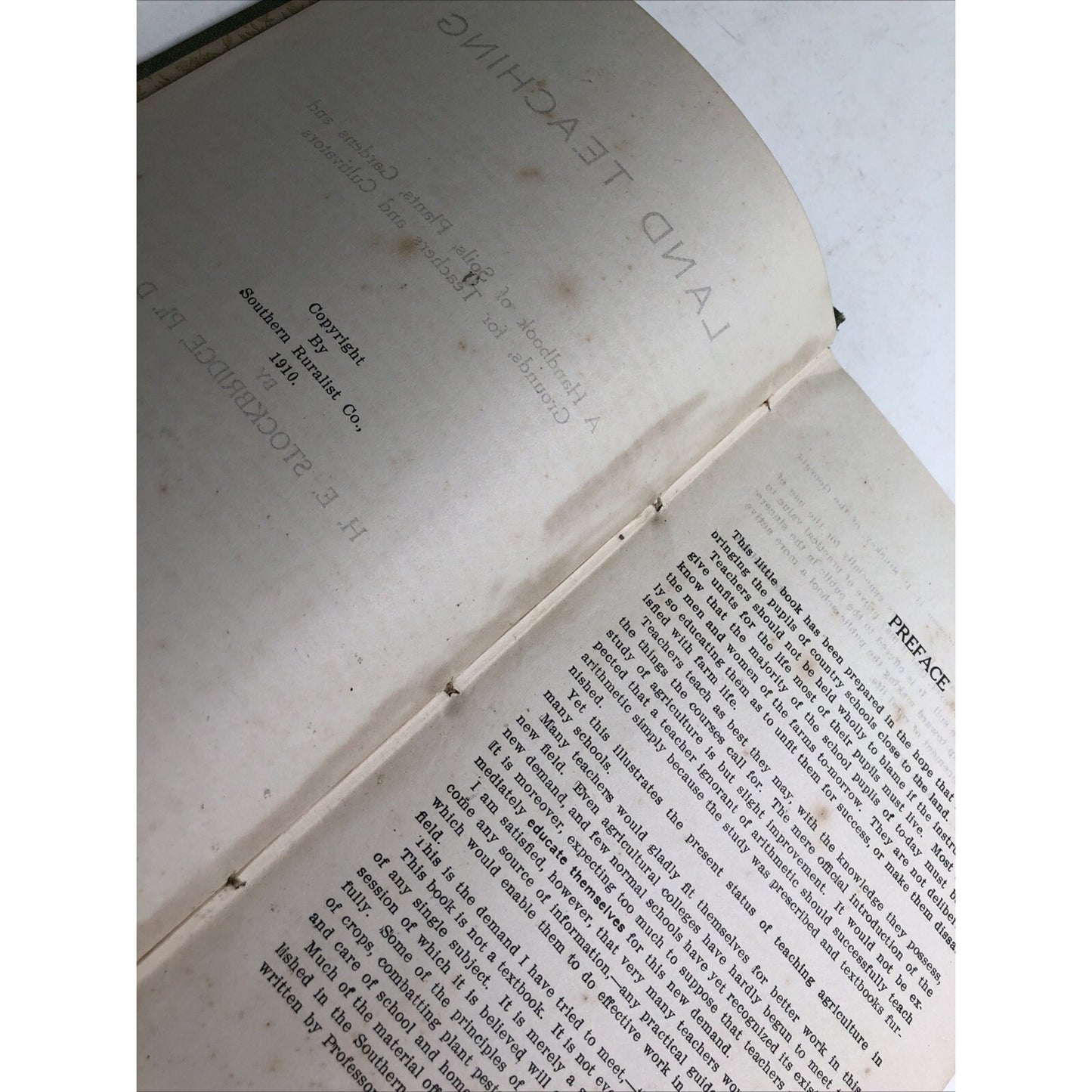 Land Teaching By Stockbridge 1910 HC Southern Ruralist Company Atlanta Georgia