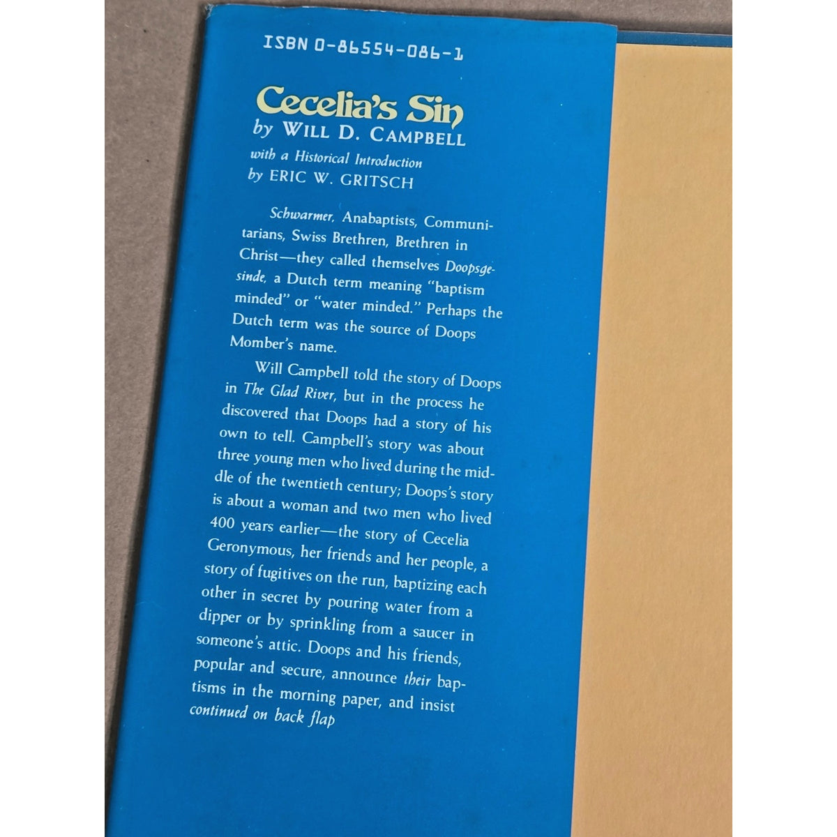 Cecelia’s Sin by Will D. Campbell (1983) Hardcover - Mercer University Press