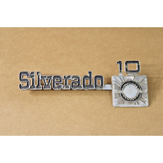 Original Front Fender "Silverado 10" Emblem 1975-1980 Chevy Pickup Truck