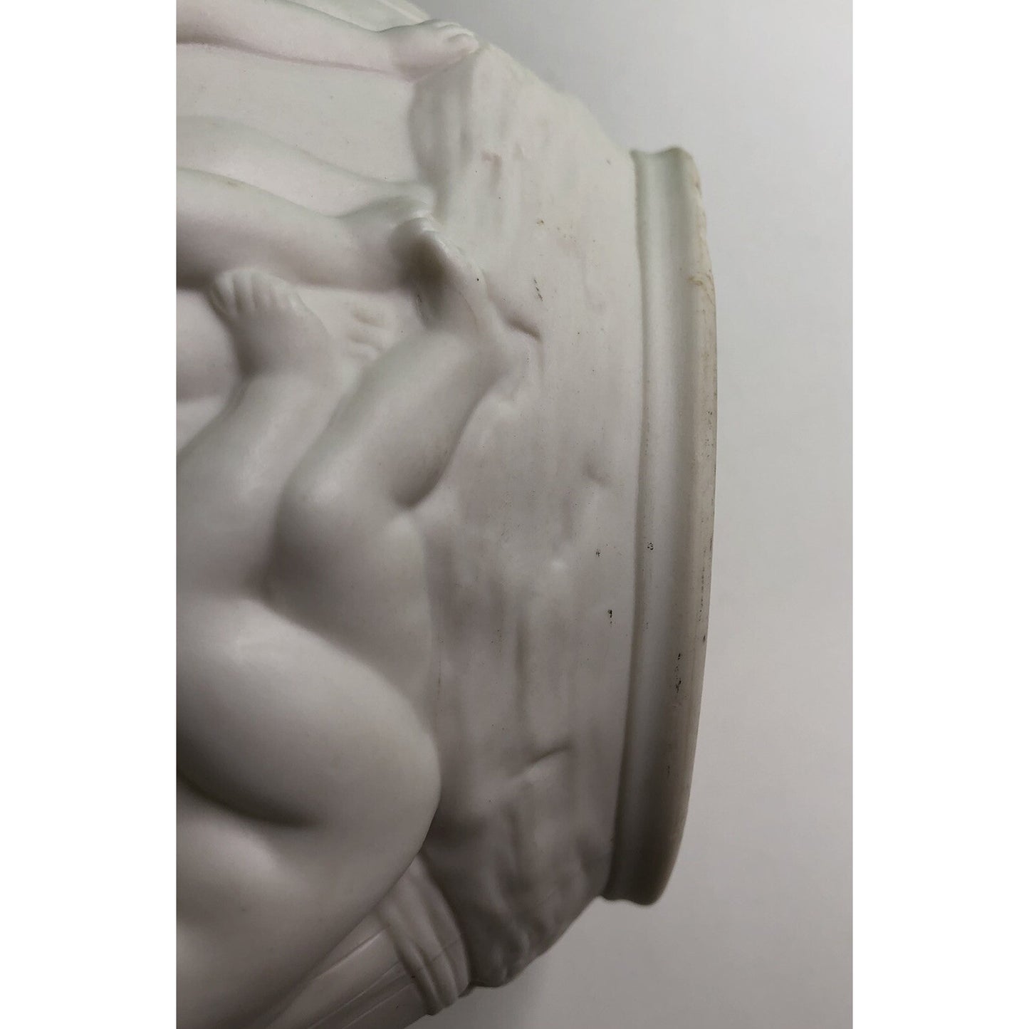 Antique Copeland Parian Ware Pitcher Jug Putti Relief Motif With Grapes Cherubs