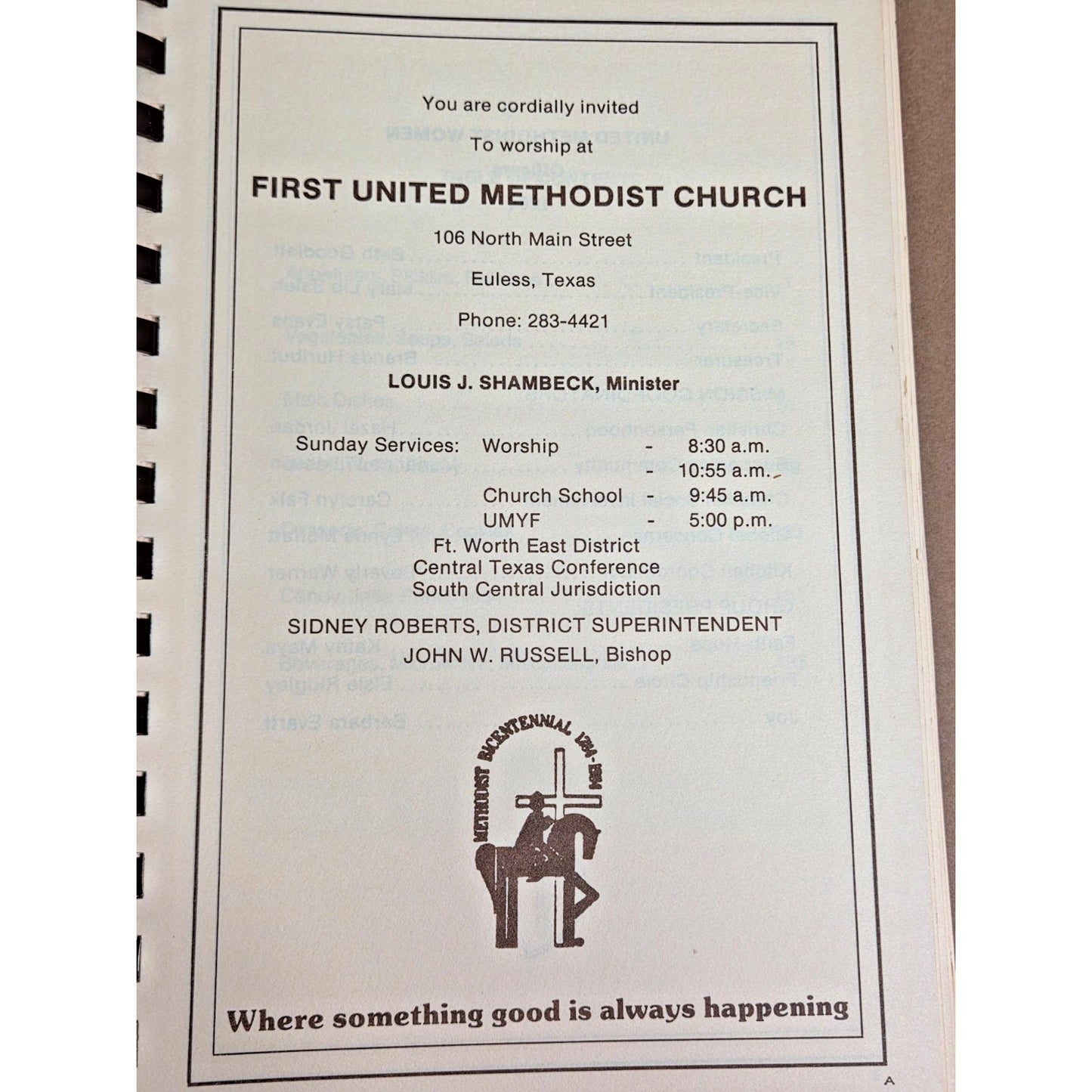 Vintage 1984 Burnt Offerings Texas Church Cookbook Methodist Bicentennial