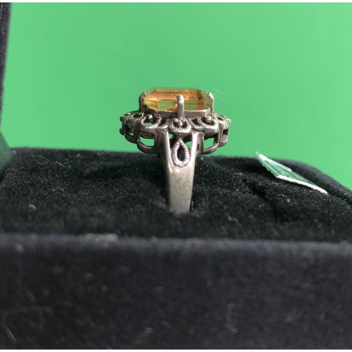 Citrine Sterling Silver Ring Marked CNA 925 Size 8 NWT Gift Box
