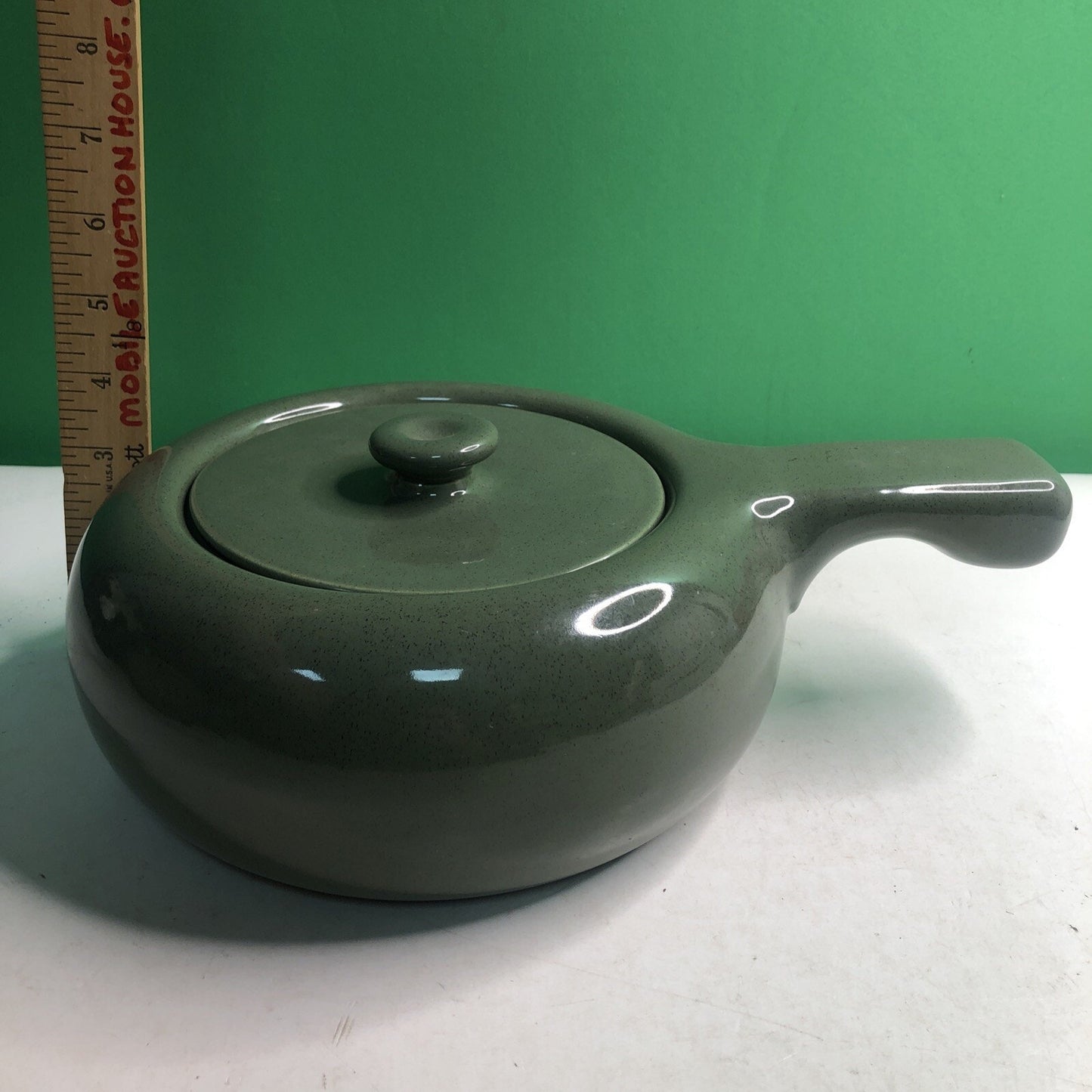 Russel Wright Bean Pot MCM Retro Green Steubenville Casserole Kitchen Decor 2 Qt