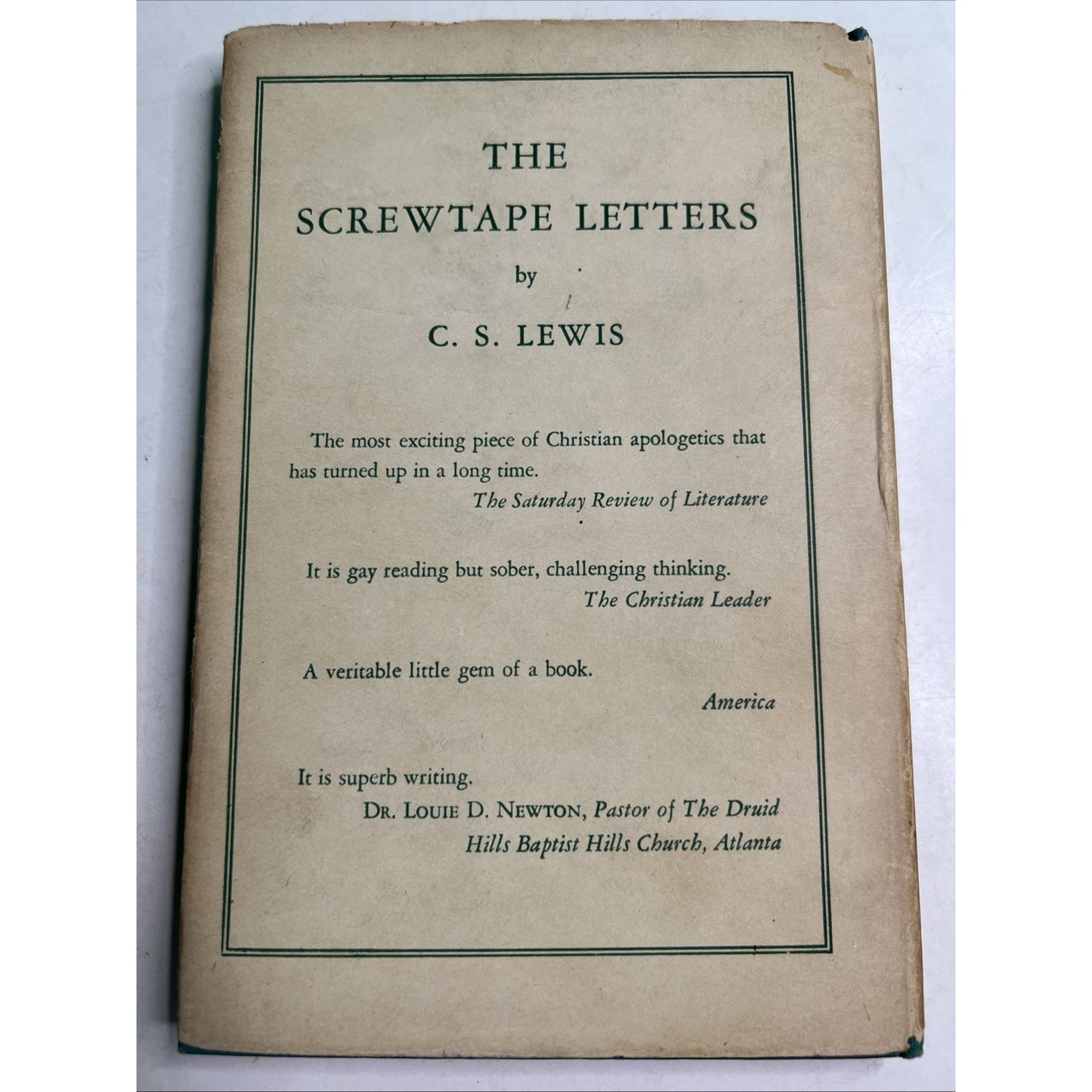 Christian Behaviour by C.S. Lewis 2nd American Printing 1944 HC
