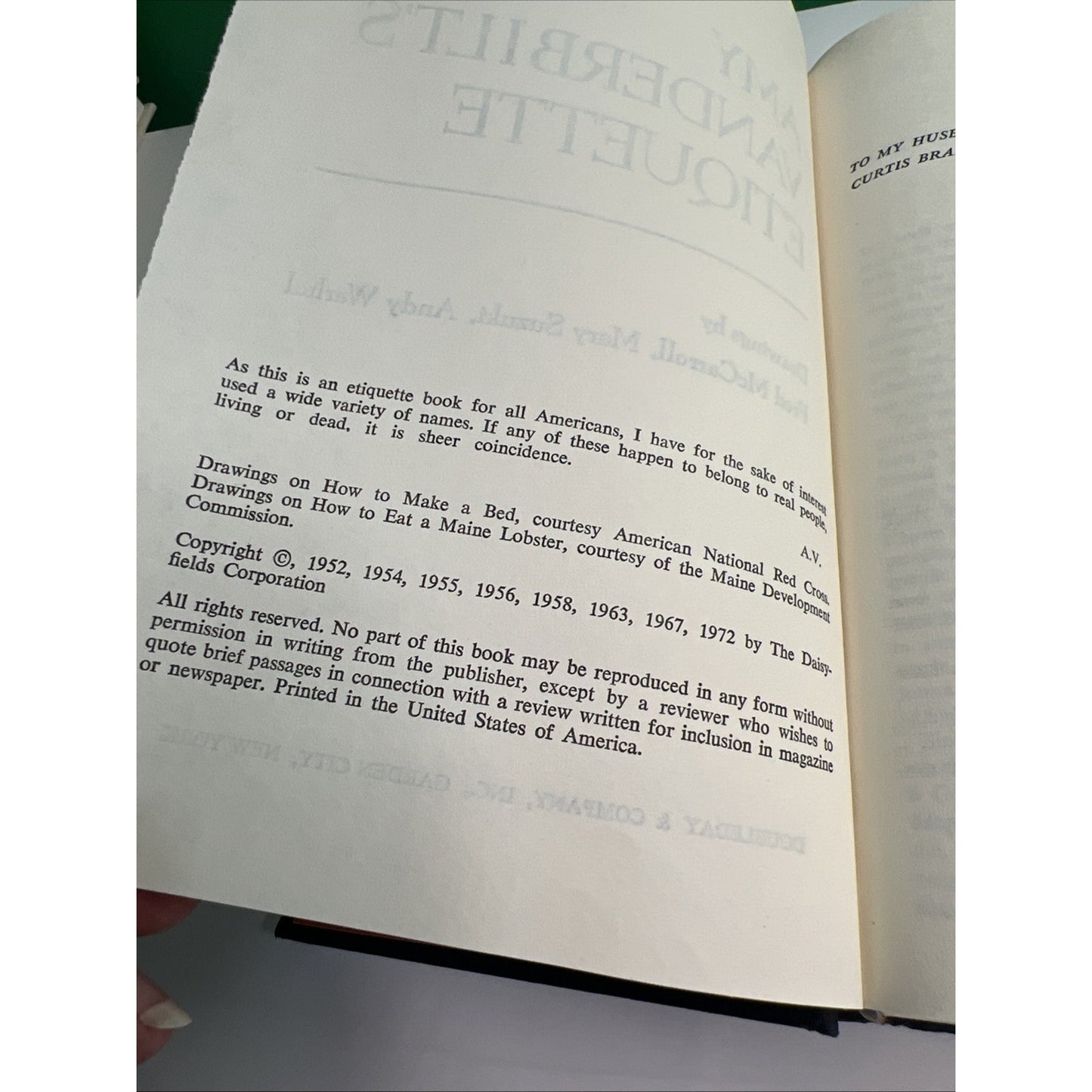 VINTAGE AMY VANDERBILT'S ETIQUETTE 1972 Guide To Gracious Living HC