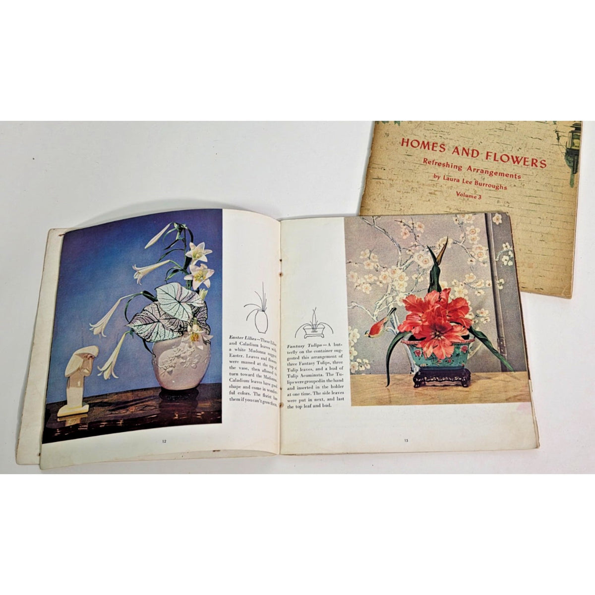 Vintage 1940s Coca-Cola Flower Arranging Books Laura Lee Burroughs Set of 2