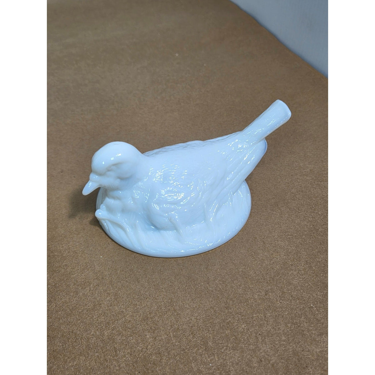 Vintage Westmoreland Milk Glass Dove on Nest Pedestal Covered Candy Dish WG Logo