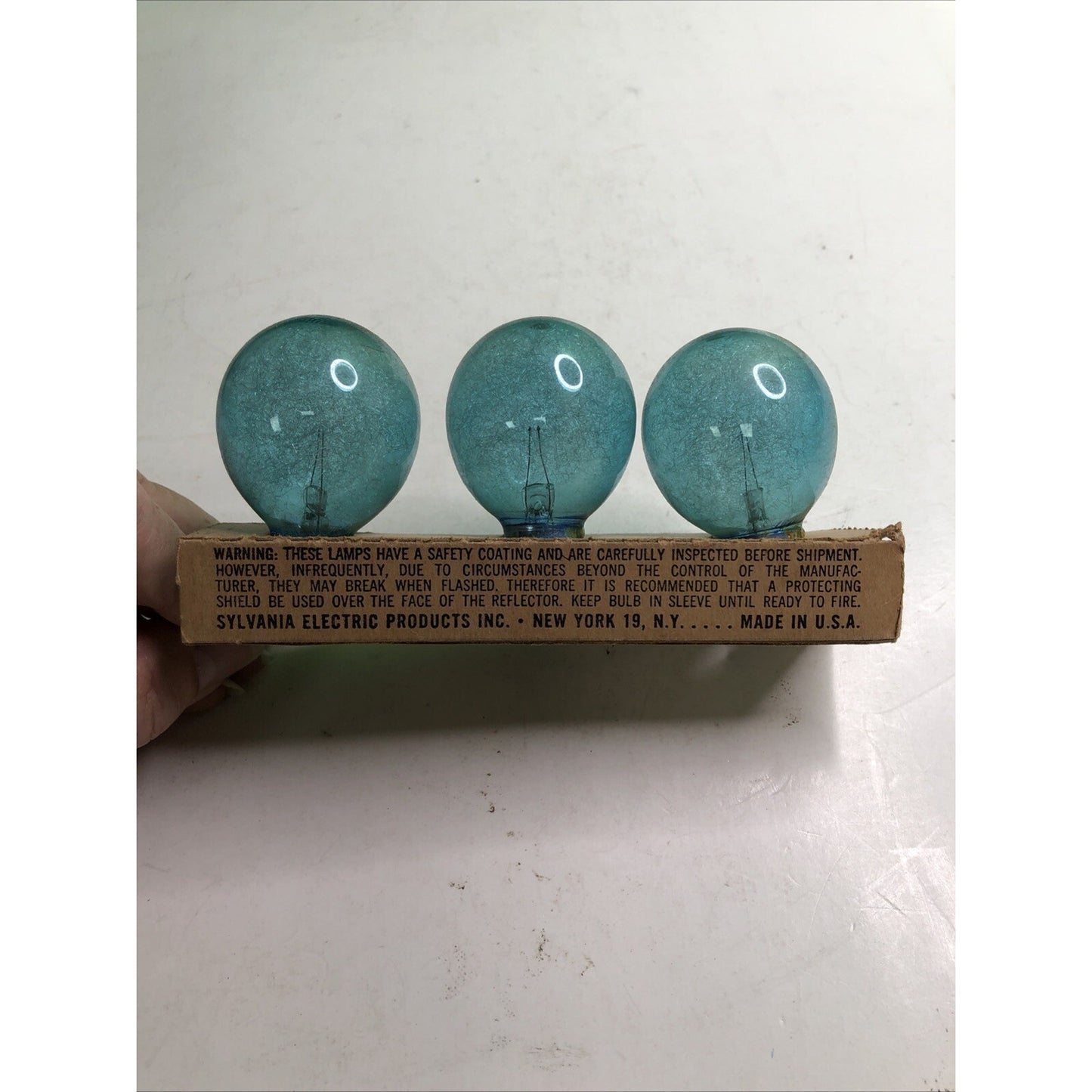 3 VINTAGE SYLVANIA BLUE DOT PRESS NO. 25B SUPERFLASH CAMERA FLASH BULBS Wabash