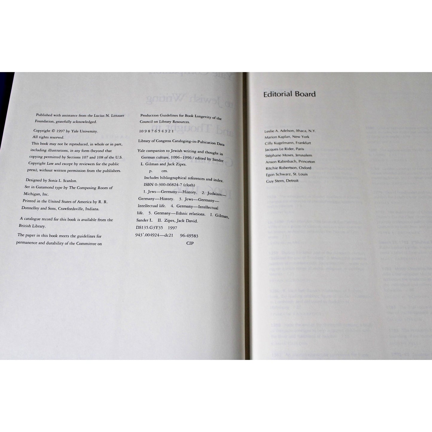 Yale Companion to Jewish Writing and Thought in German Culture, 1096-1996