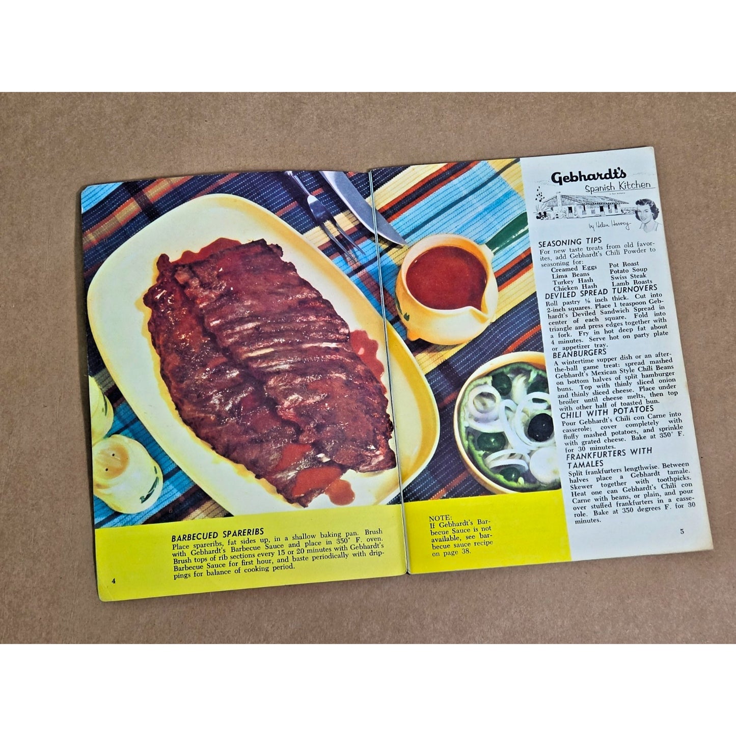 Vintage 1949 Gebhardt's Mexican Cookery for American Homes Recipe Booklet