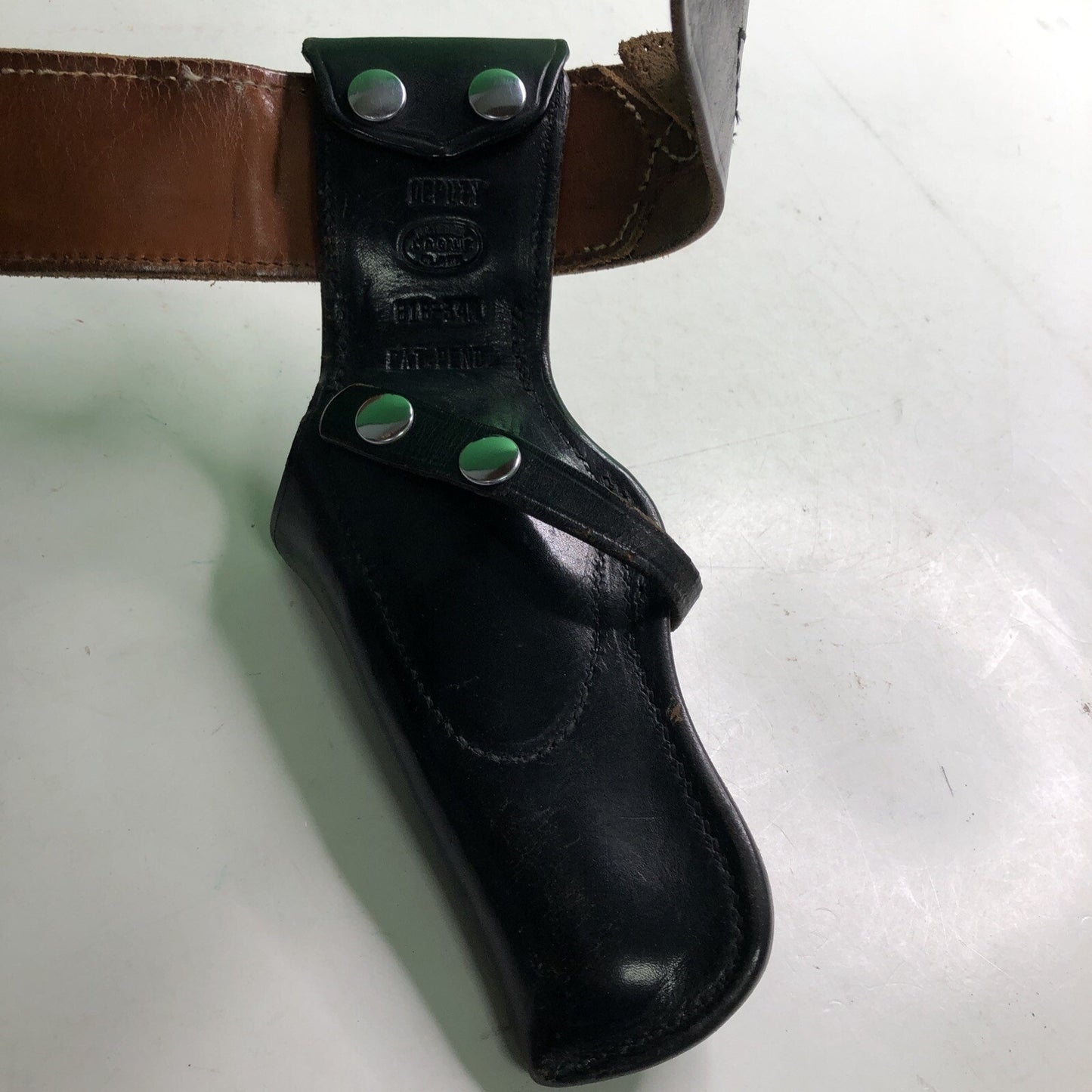 Vintage Brauer Bros. Black Leather Service Belt 42 Bucheimer Accessories Holster