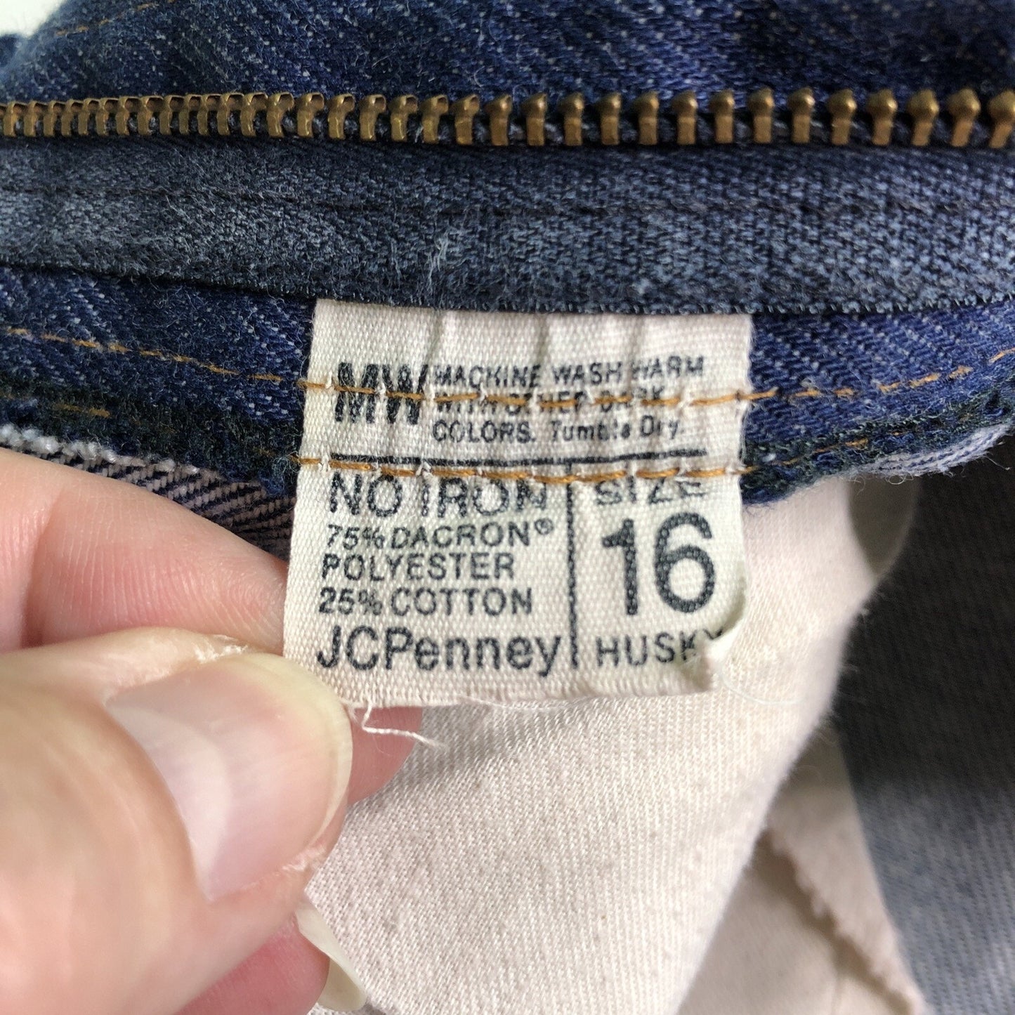 Vintage JC Penney Denim Jeans Size 16 Husky Boot Cut 30x36 Pants 27 Inch Inseam