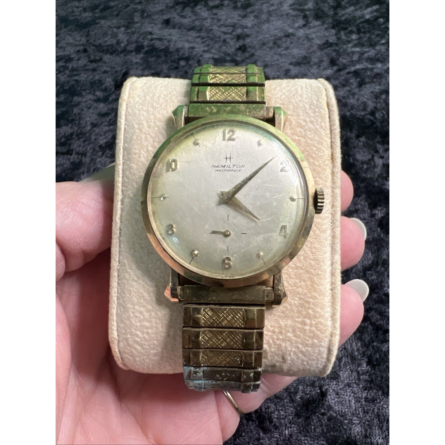 10 KT Gold HAMILTON MASTERPIECE WATCH Award Scott Paper Co For Parts Not Working