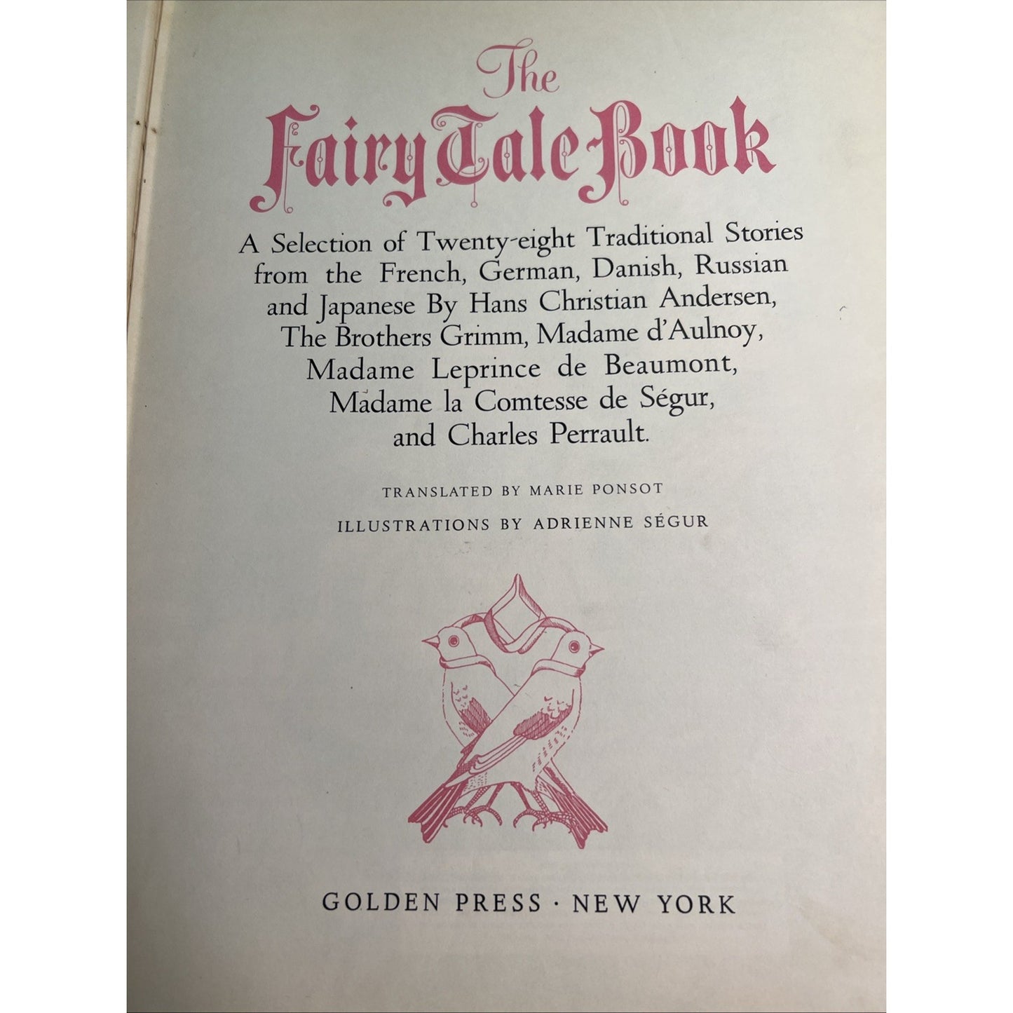 The Fairy Tale Book Marie Ponsot Deluxe Golden Book 1966 HC Illustrated