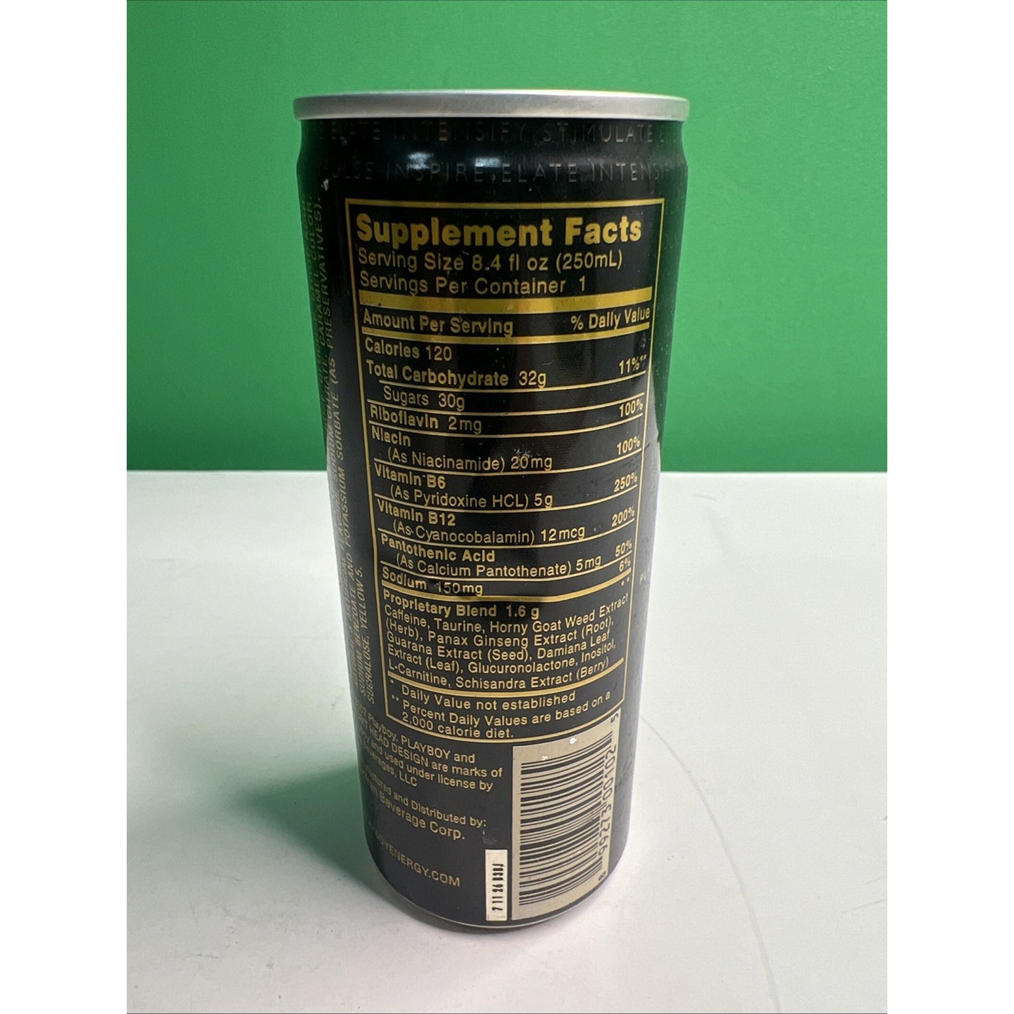 PLAYBOY Regular Energy Drink 1 Single Empty Can 8.4fl oz - RARE Collectible