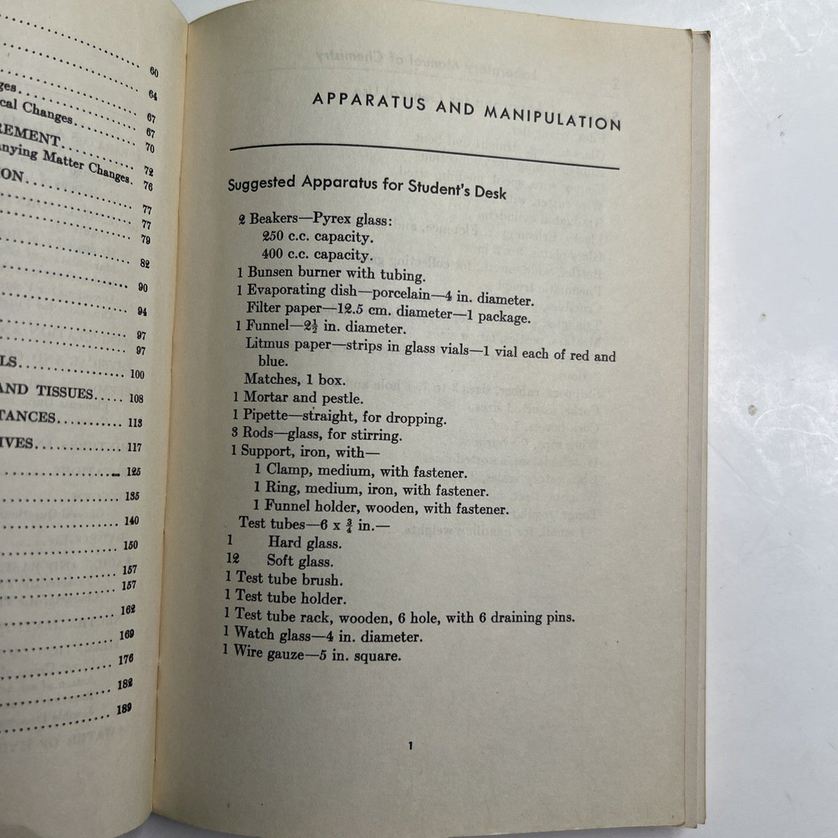 Vintage 1952 Labratory Manual of Chemistry by L. Jean Bogert PB Illustrated