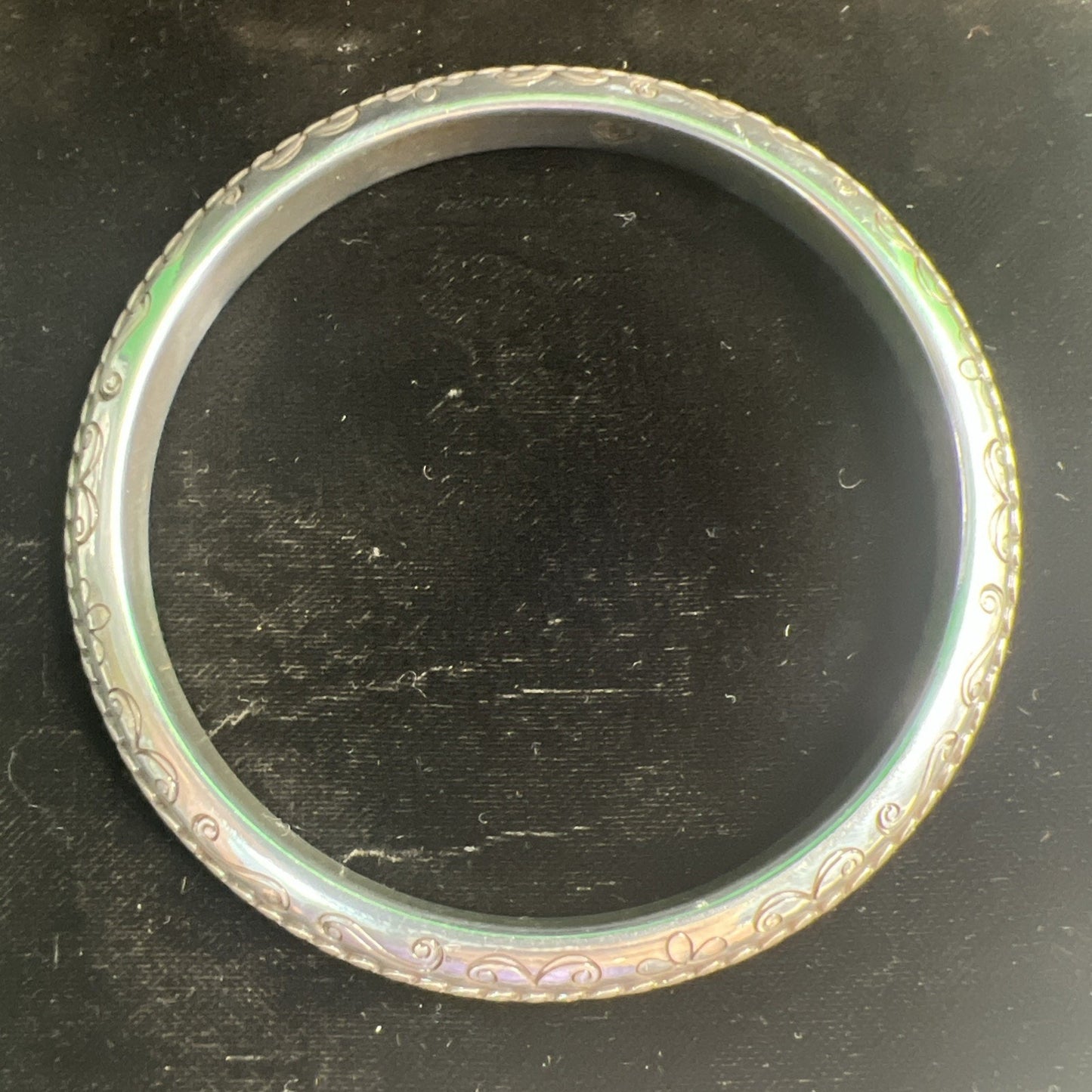 Brighton Silver Tone Bangle Bracelet Etched Design
