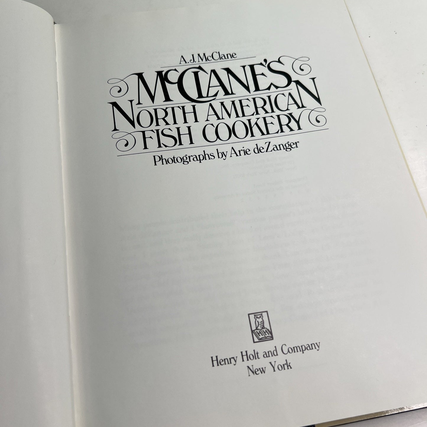 McClane's North American Fish Cookery by A. J. McClane 1st ED 1981 Hardcover DJ