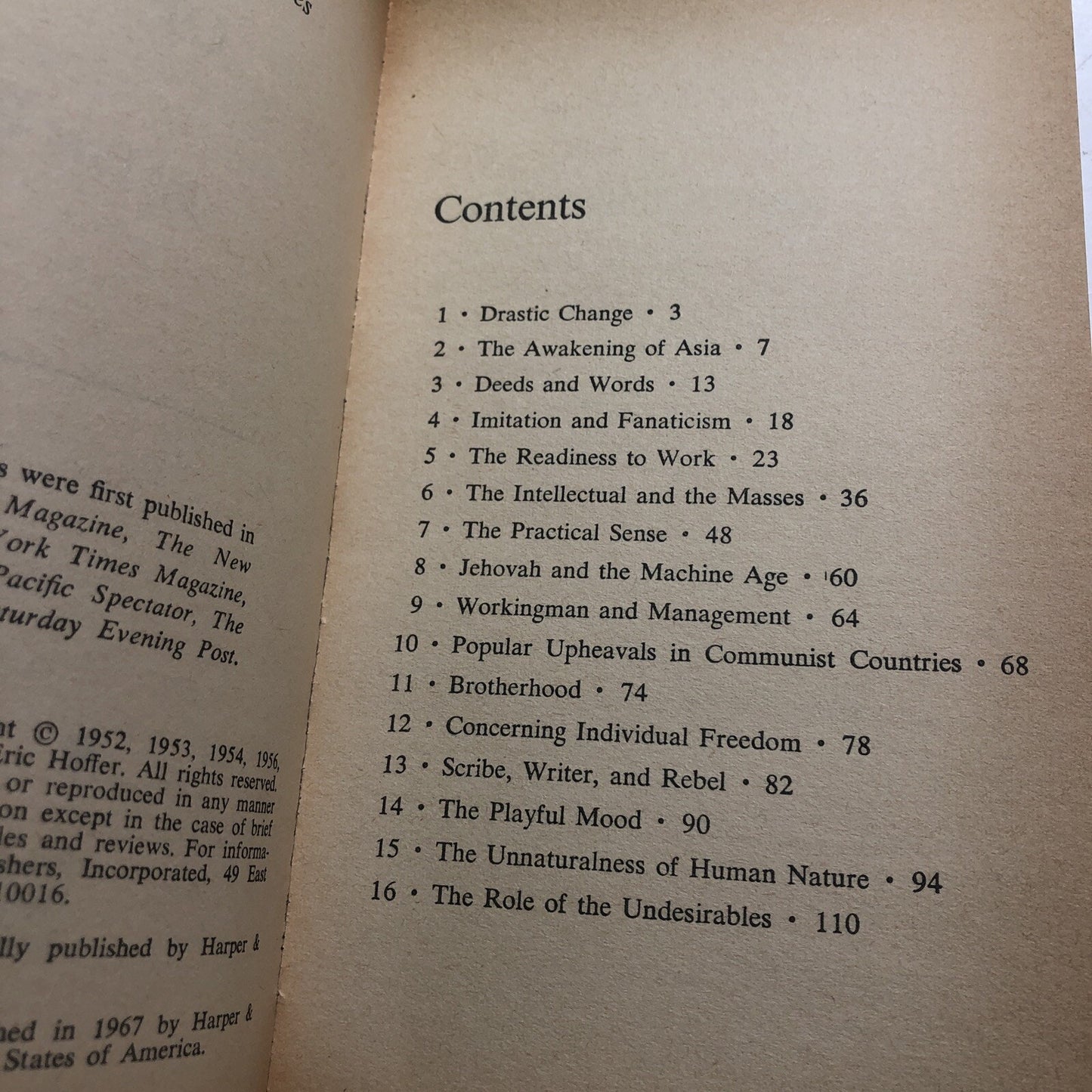 The ordeal of change (Perennial library) by Hoffer, Eric. dad3