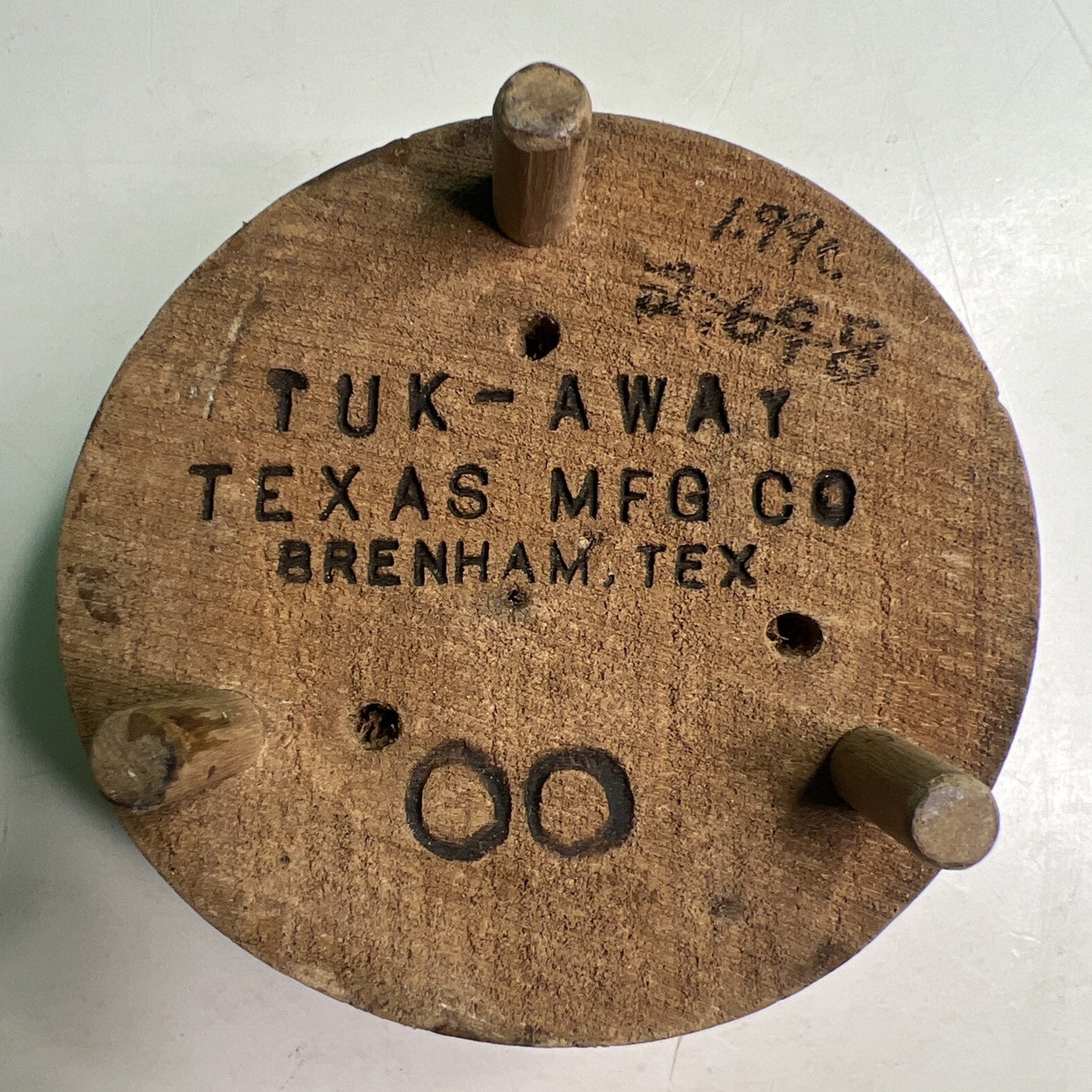 Vintage Tuk-Away Miniature Butcher Block Solid Wood 4" In Diameter 3" Tall