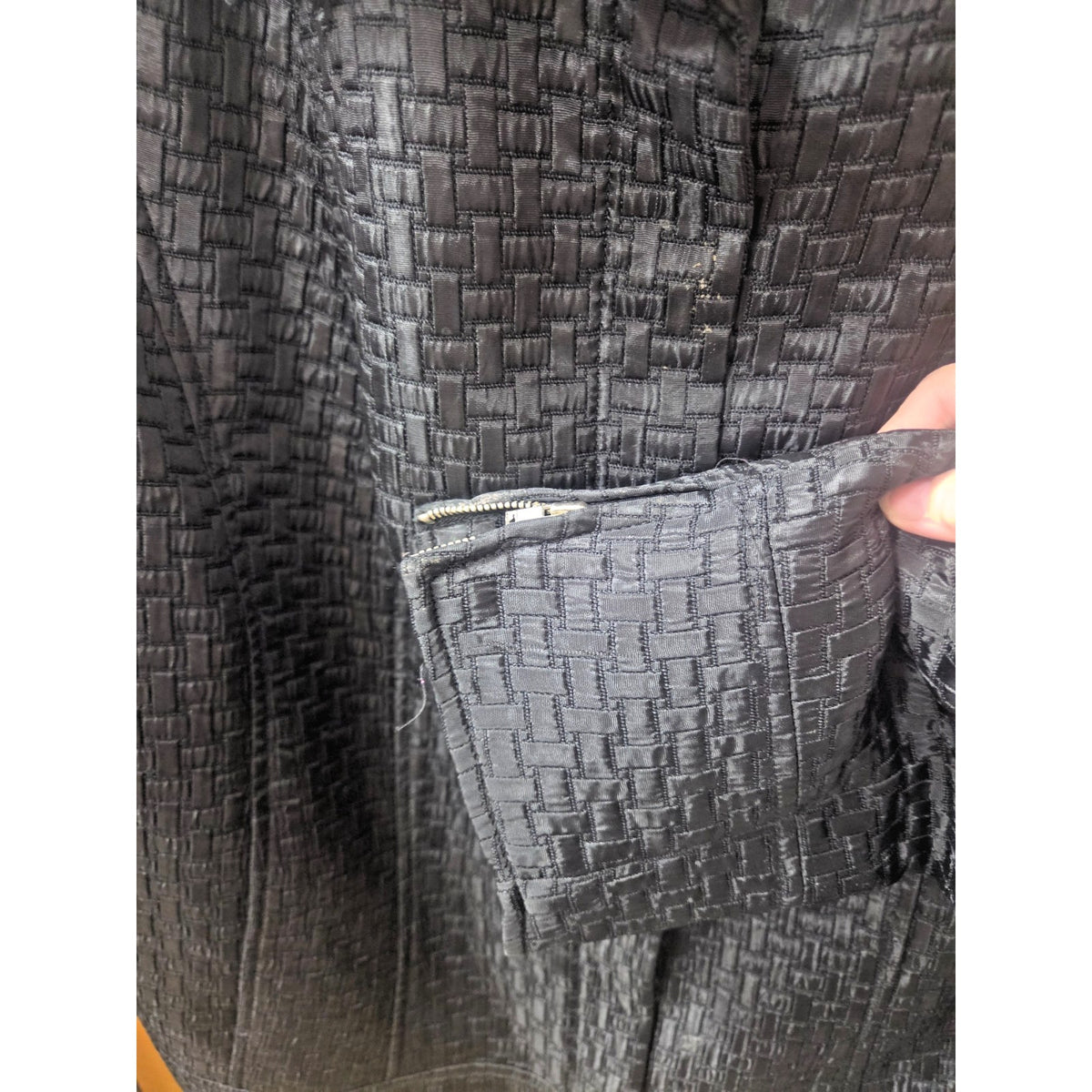 Alfani Woman 2X Black Textured Basketweave Zip Front Jacket Plus Size