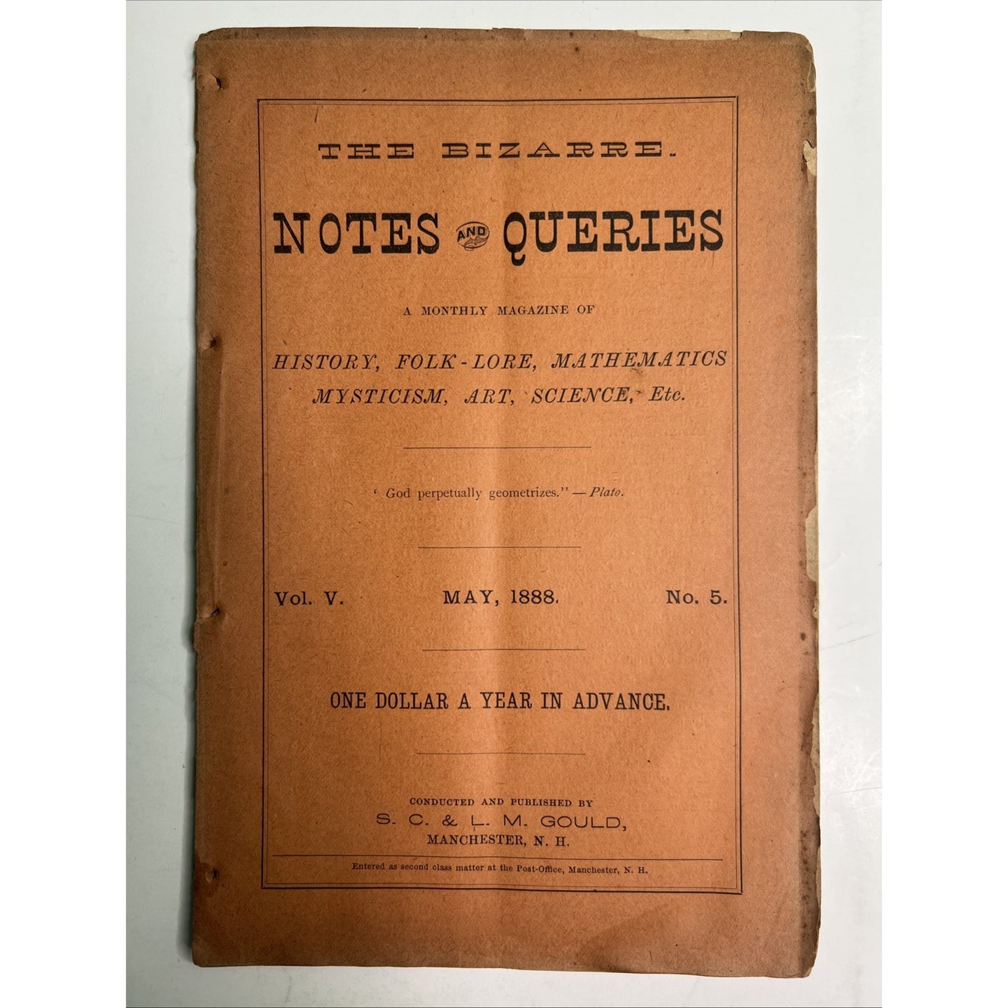 Lot Of 6 The Bizarre: Notes And Queries Magazine Vol. 5 Jan-July 1888 - OCCULT