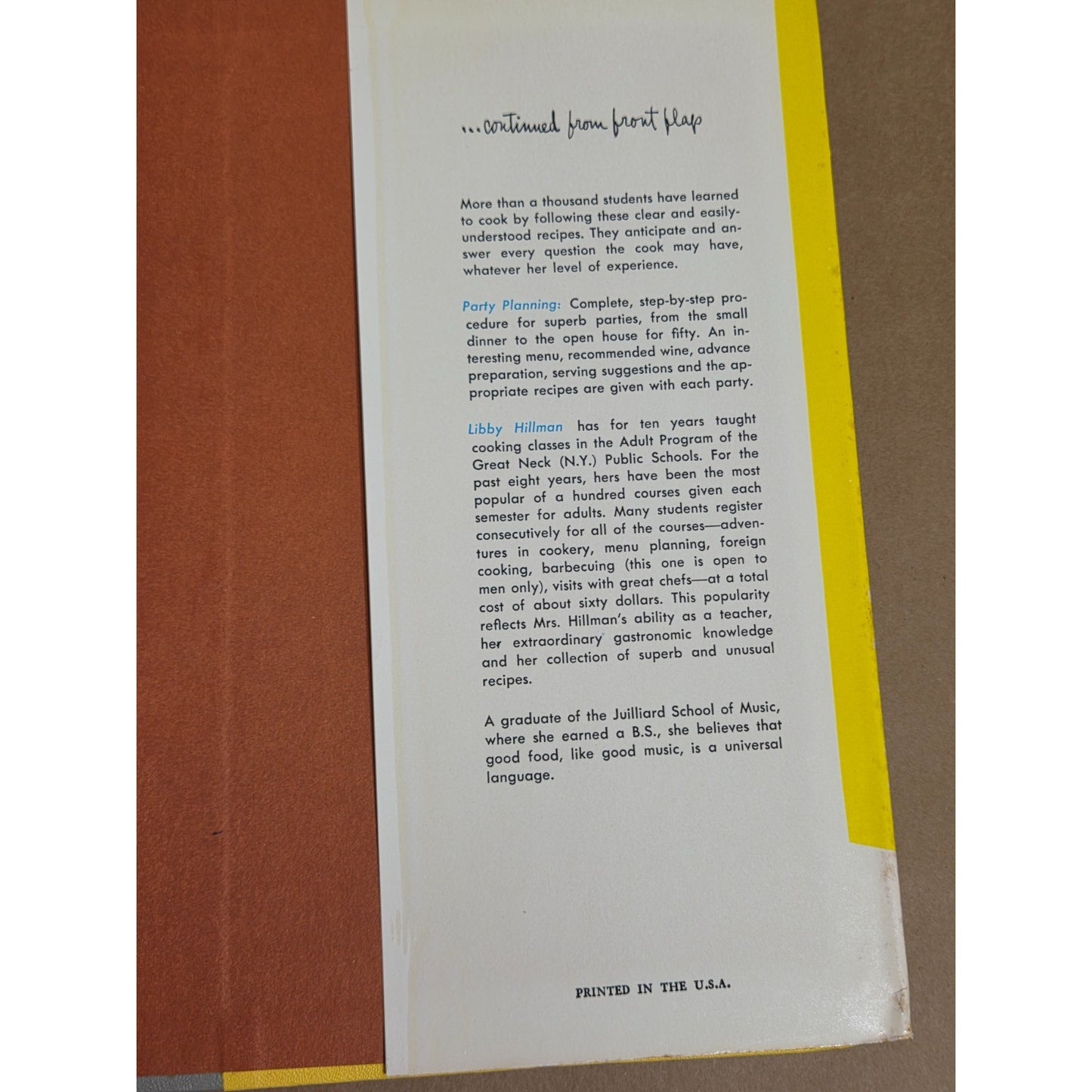 1963 Lessons in Gourmet Cooking - Libby Hillman - Ivy Bottini Art