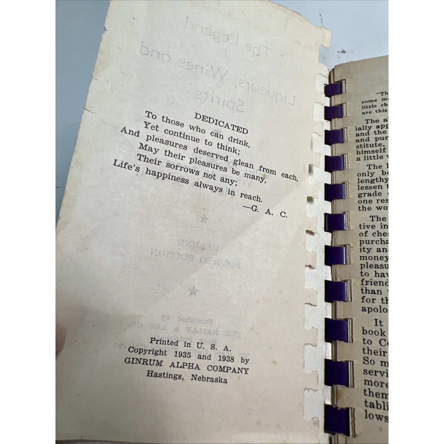 The Legend of Liqueurs, Wines and Spirits - Deluxe 4th Edition 1938
