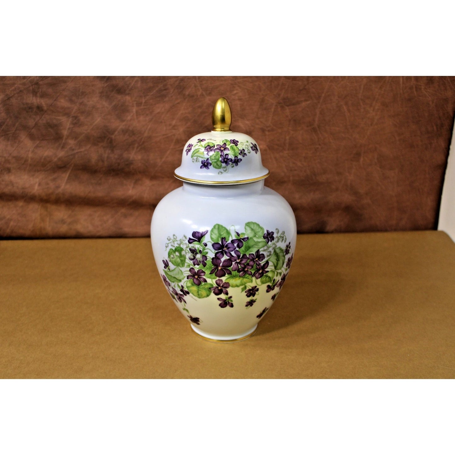 Vintage Hand Painted Porcelain Lidded Vase Urn Bavarian Studio Erich Parbus 13"