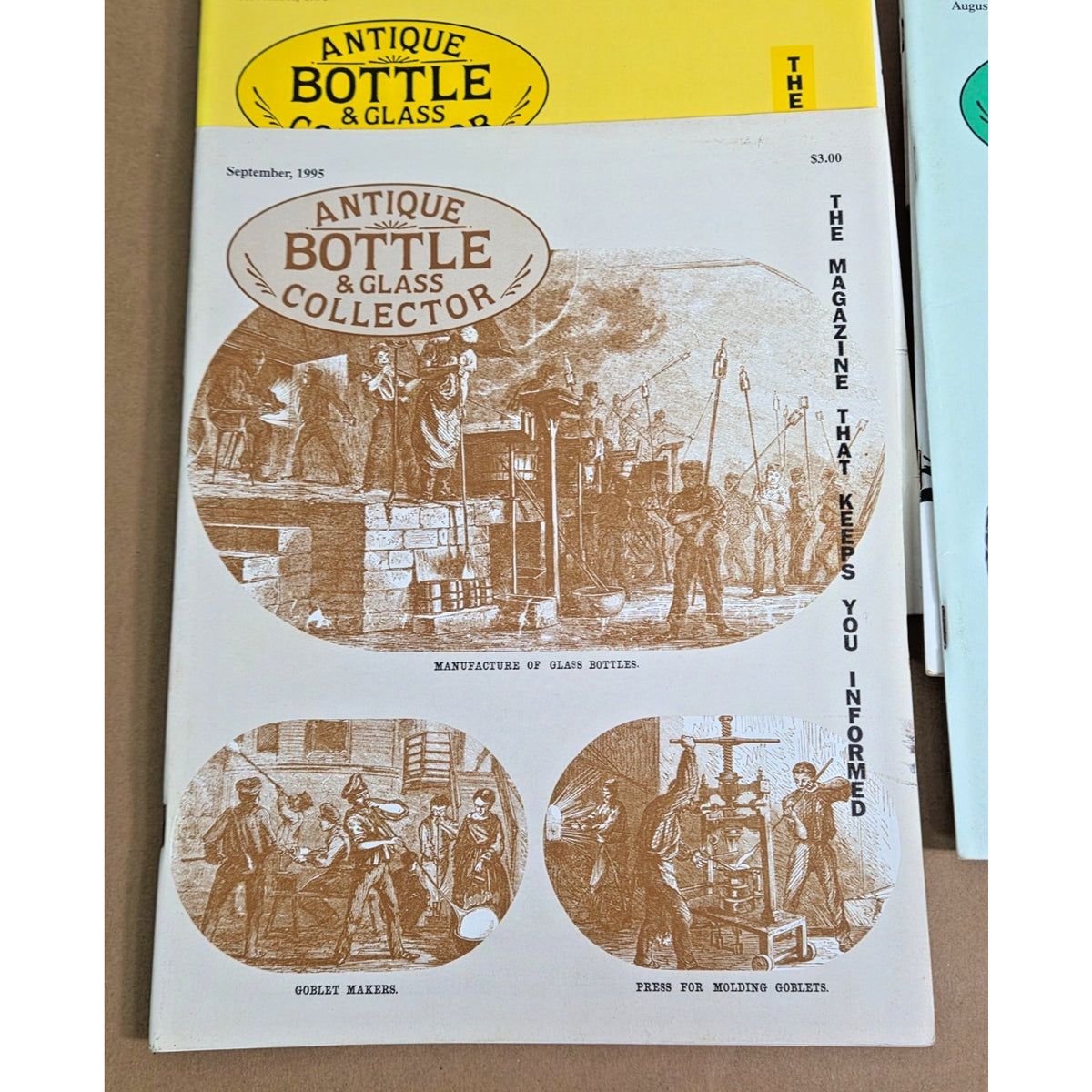 Vintage Antique Bottle & Glass Collector Magazine Lot 1995 Run Set of 11 Issues