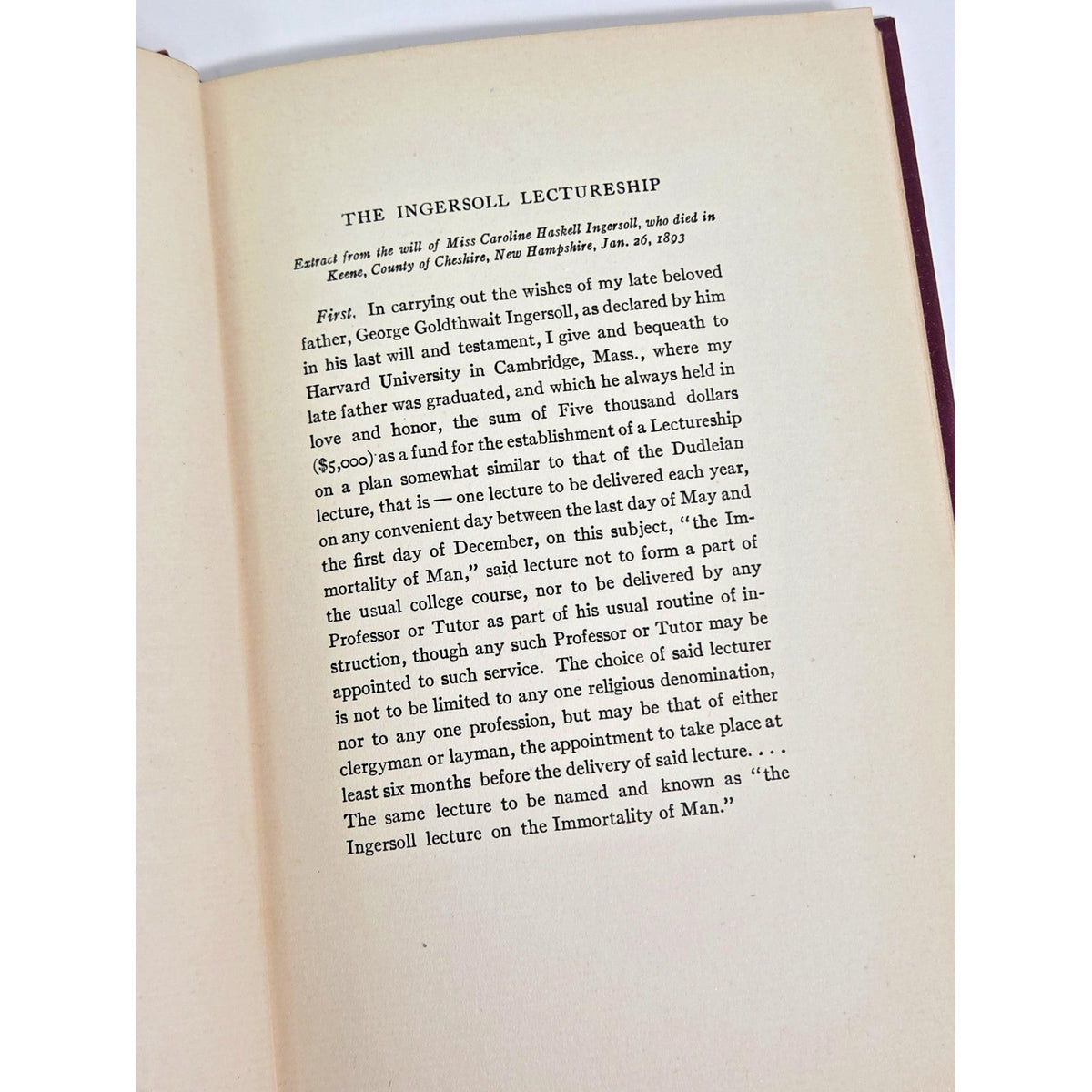 1927 First Edition Spiritual Values & Eternal Life Harry Emerson Fosdick Harvard