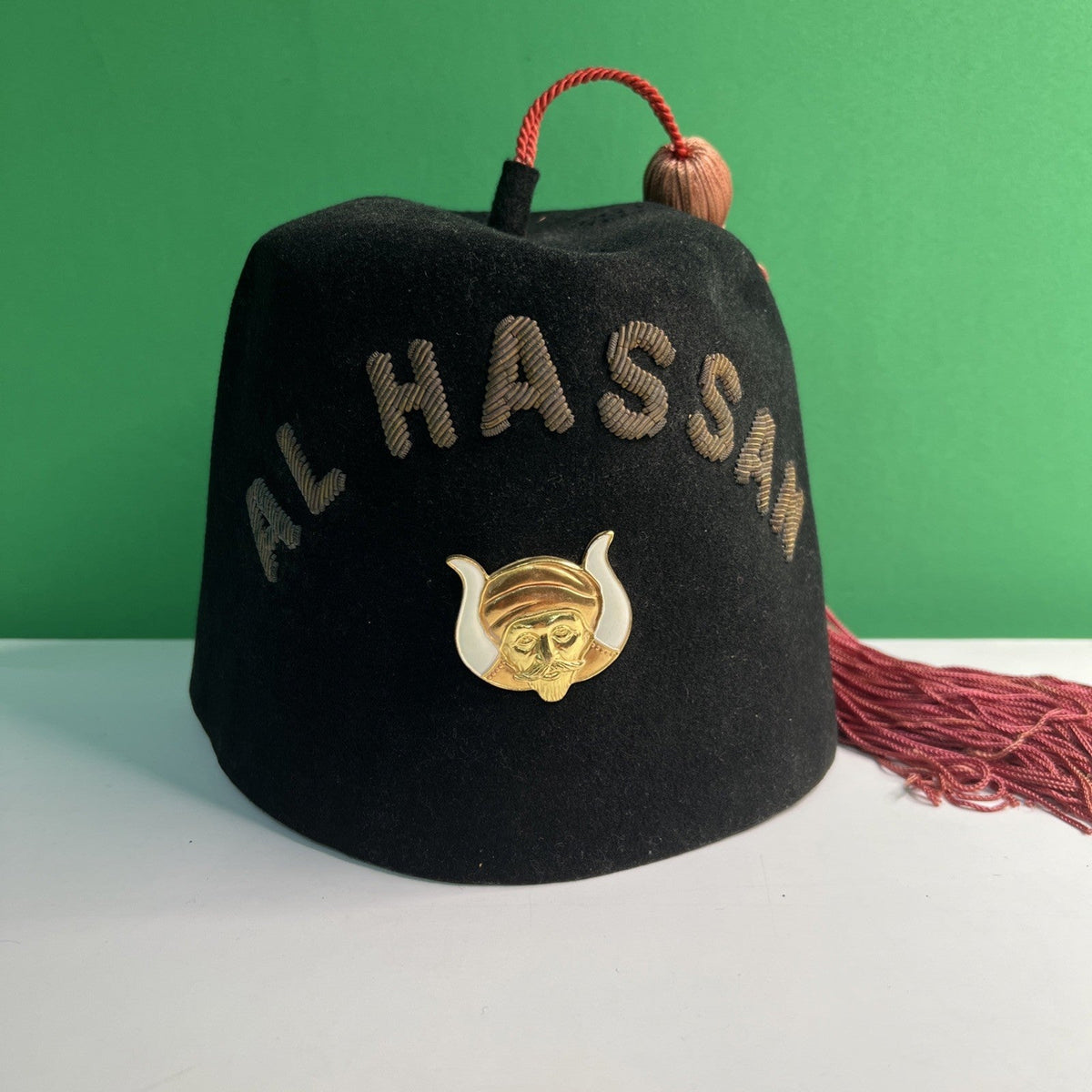 Vintage Shriners Fez Masonic Hat Al Hassan Pin Tassel Harry M. Osers Co. NY