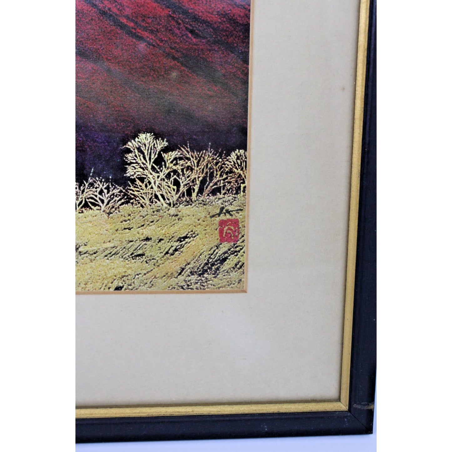Vintage Lithograph "Mt. Fuji at Dawn"- Misao Yokoyama (1920-1973) Framed