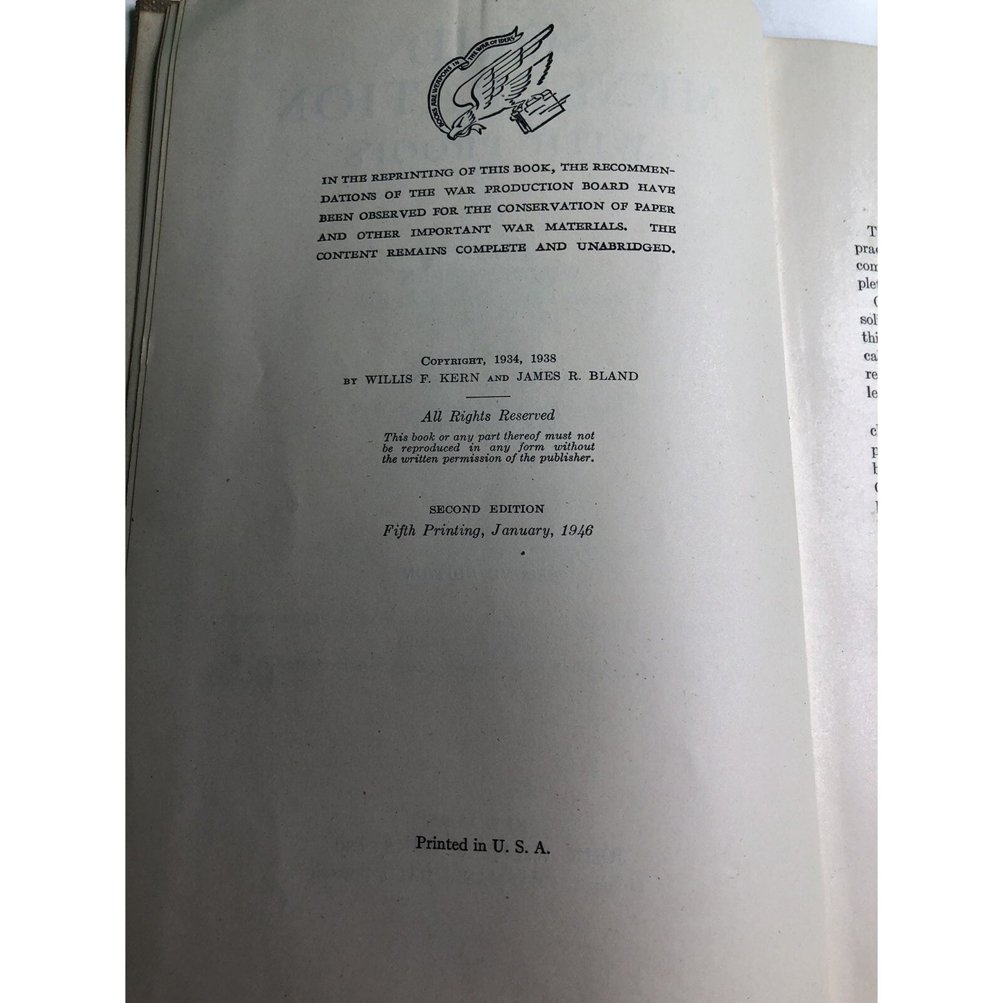 Solid Mensuration With Proofs By Kern & Bland 1946 2nd Edition 5th Printing HC