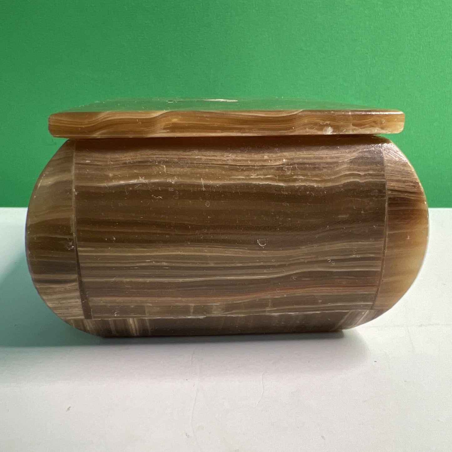 Carved Soapstone Small Box Rectangular Trinket Vanity Natural Stone with Lid