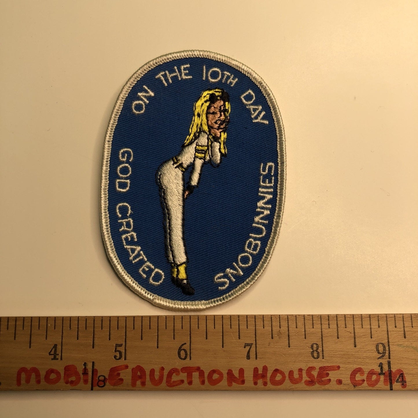 Vintage SNOBUNNIES Embroidered Patch 4.5 Inches Retro Cute NOS
