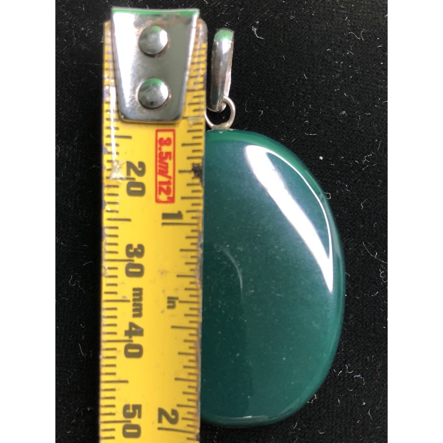 925 Sterling Silver Green Onyx Charm Pendant Beautiful Woman's Gift