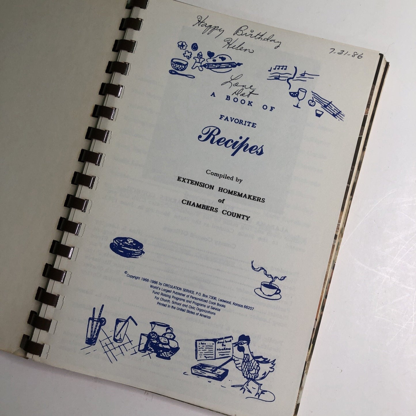 1985 Alabama Extension Home Makers Council Cookbook Chambers County AL