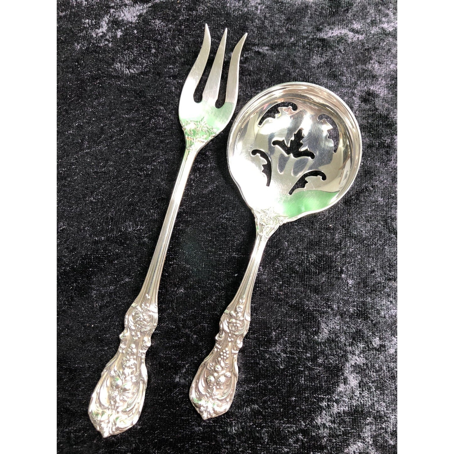 Reed & Barton FRANCIS 1st PAIR Bon Bon Spoon Pickle Or Olive Fork No Monogram