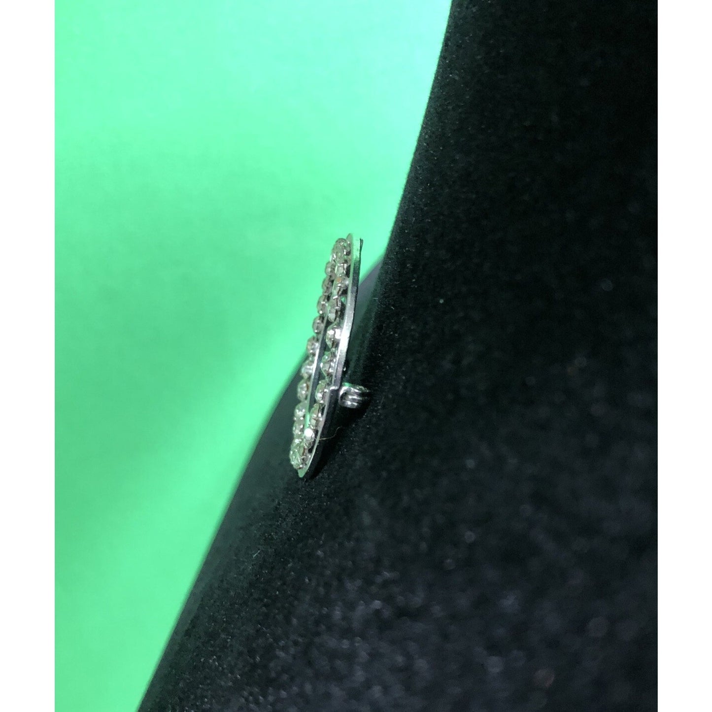 Vintage Stamped CA CARL ART Arrow Sterling Silver Rhinestones CIRCLE BROOCH Pin