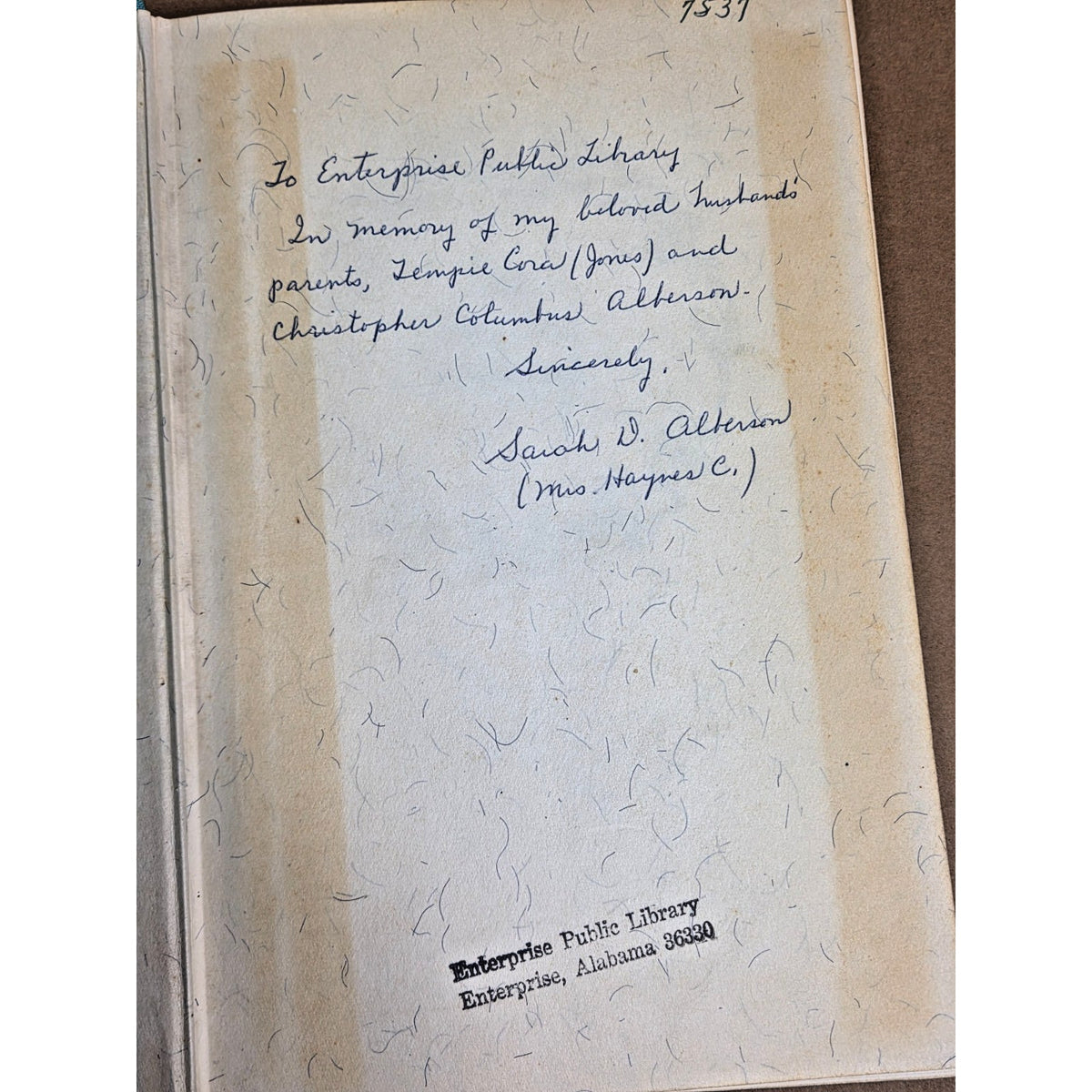 Rare Signed 1968 The Blue Sea Cookbook- Sarah D. Alberson 1st Ed. Enterprise AL
