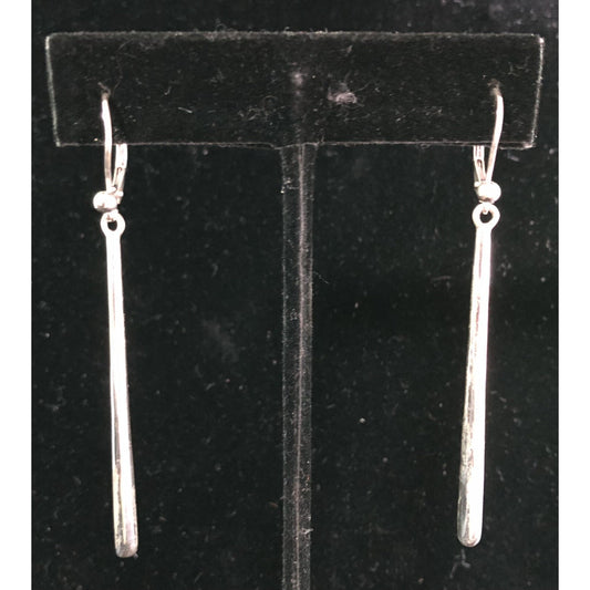 Vintage Sterling Silver .925 Drop Dangle Earrings Retro Cool Style Lever Back