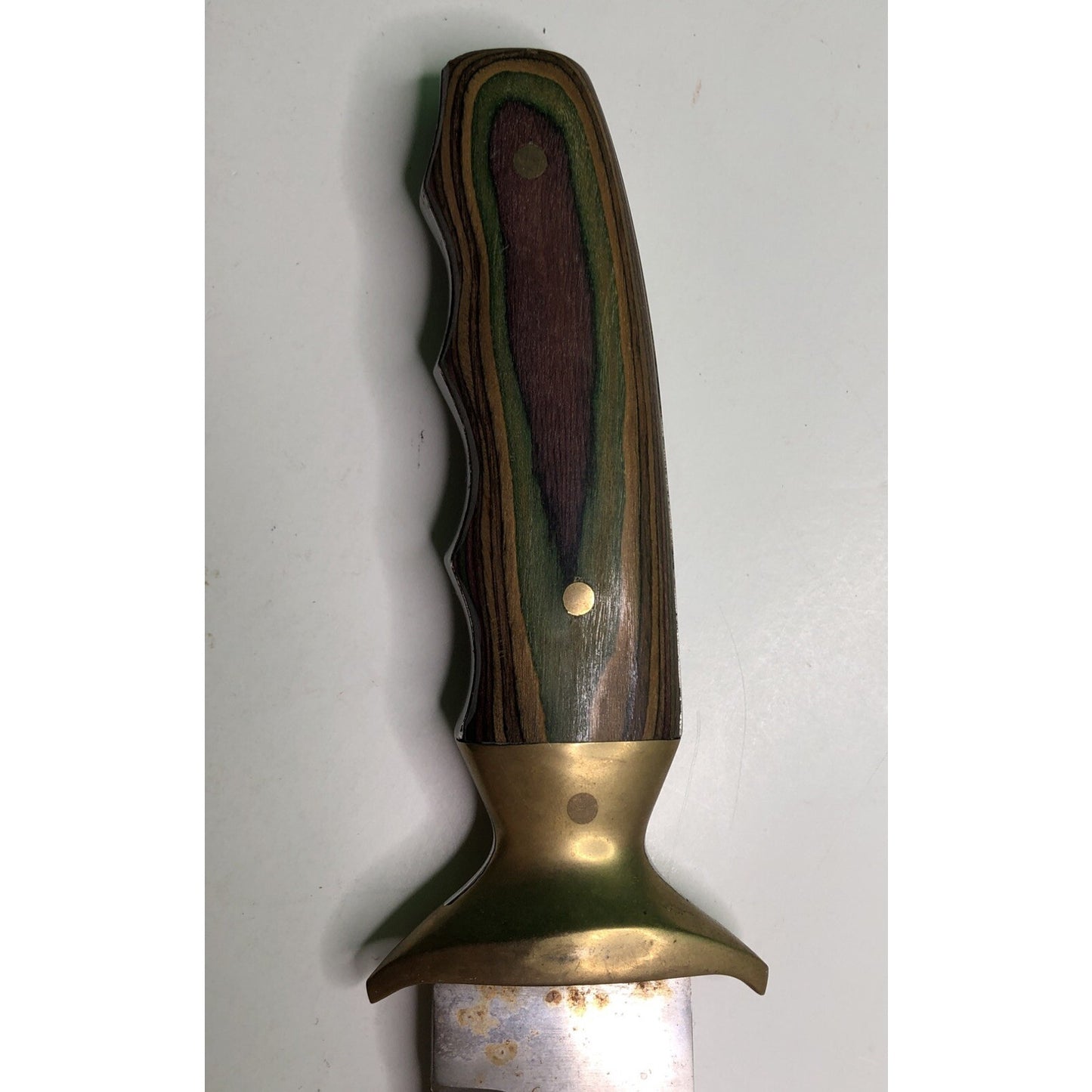 Stainless Steel Blade Brass Handle Bowie Collectible Knife Full Tang 16 In Long