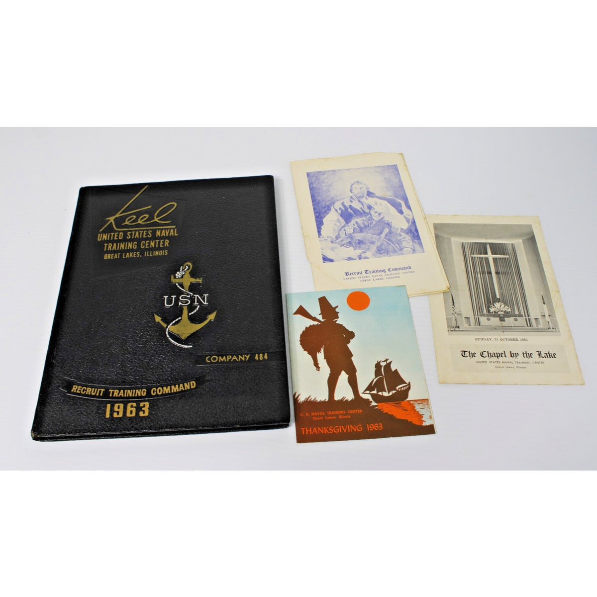 1963 US Navy USN Co. 484 "Keel", Great Lakes, IL Training Ctr. Book w/ Ephemera
