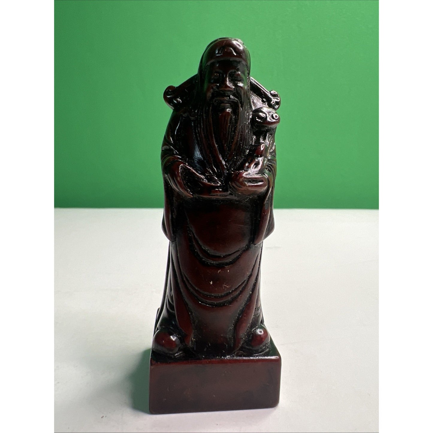 Vintage Chinese Chess King Replacement Piece Dark Red Soapstone
