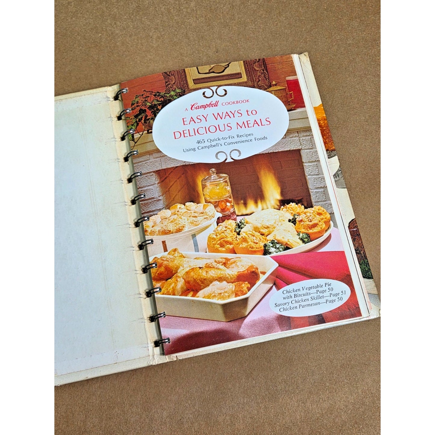 Vintage 1968 Campbell's "Easy Ways to Delicious Meals" Spiral Cookbook - MCM