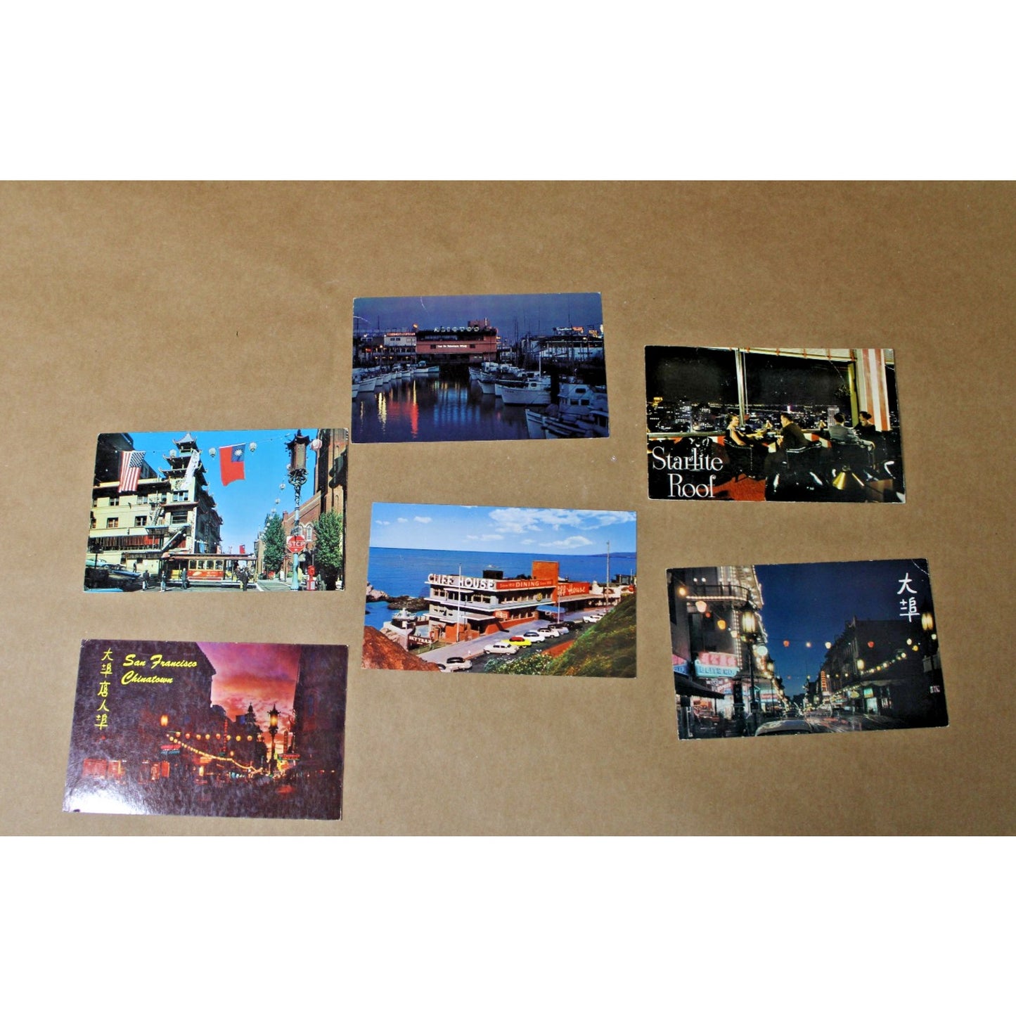 6 Vintage 1960s Souvenir Postcards, San Francisco, California, Chinatown